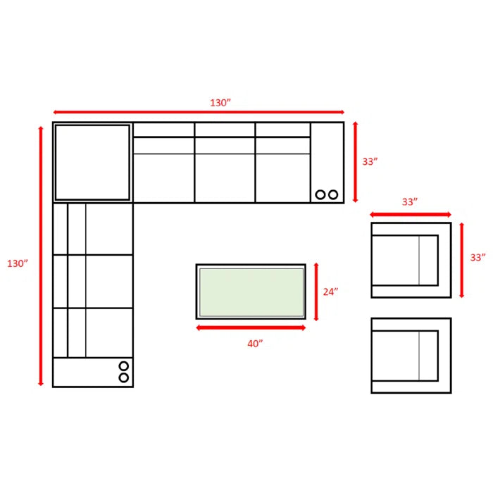 Fully Assembled 8-Person Outdoor Seating Set