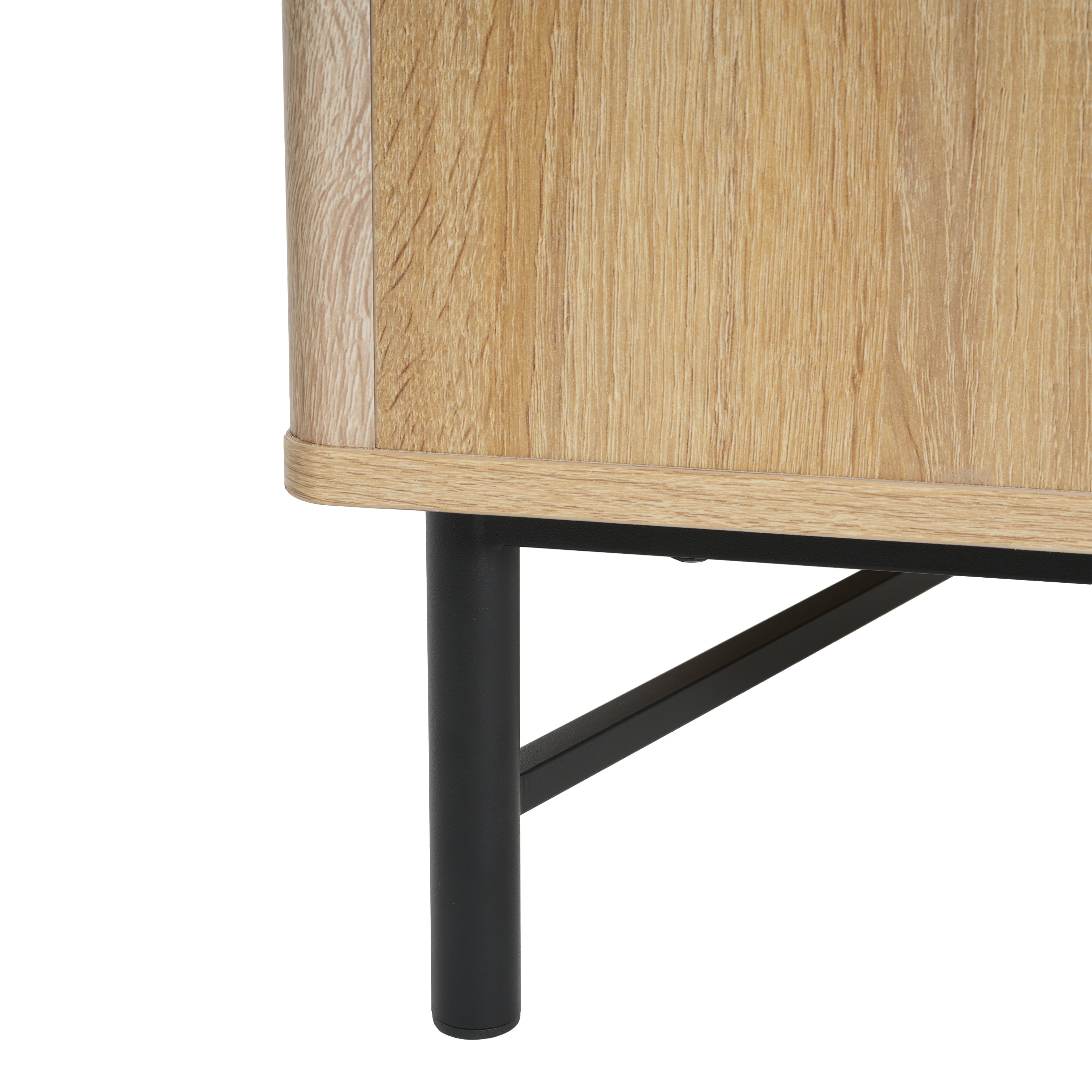 4-Door Fluted Low TV Cabinet