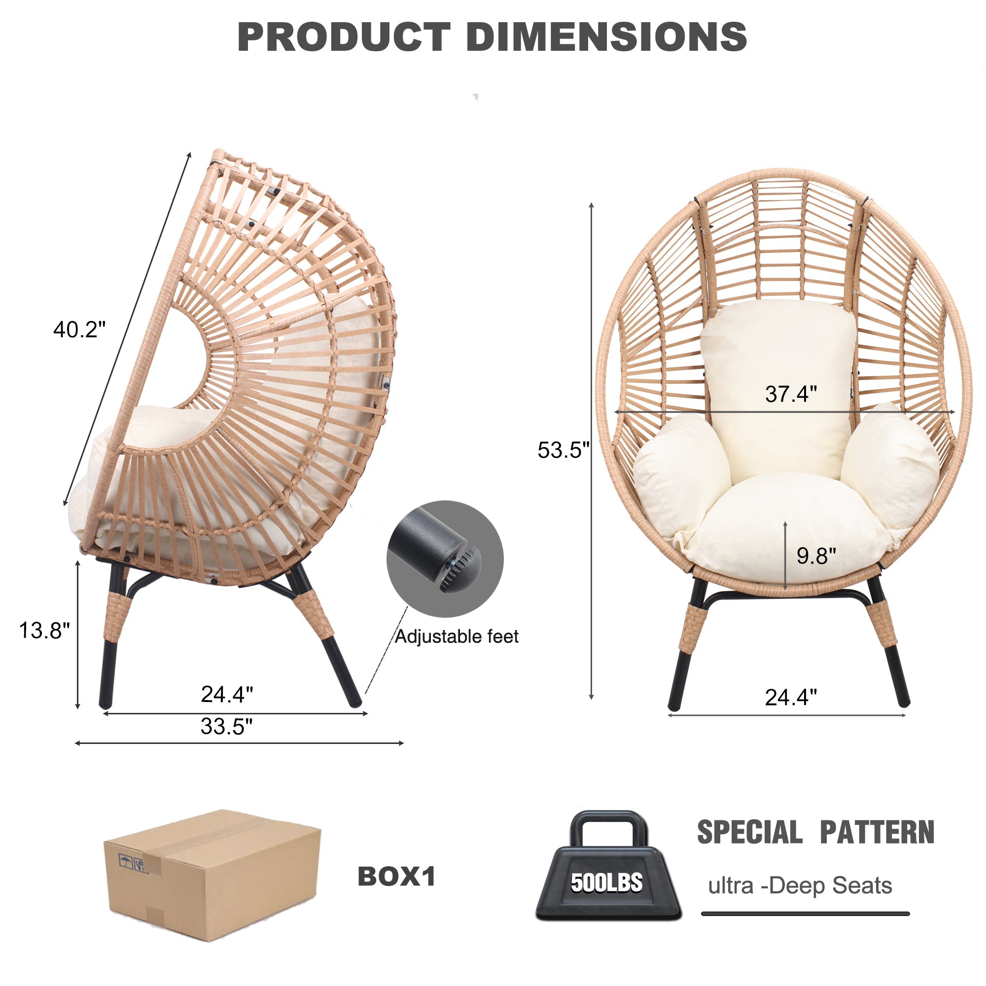 New Style PE Wicker Weaving Patio Egg Chair