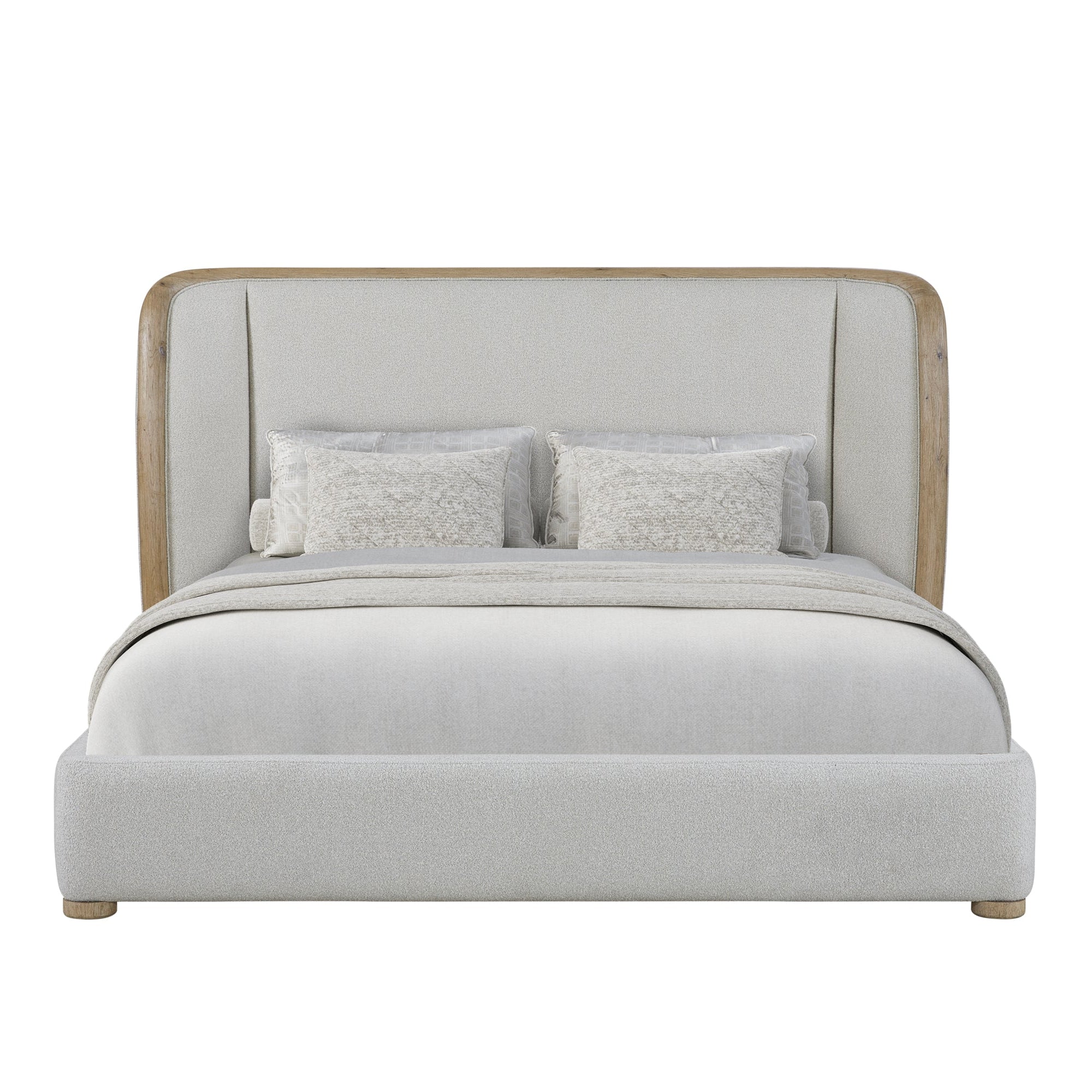 English Knotty Pine Upholstered Bed