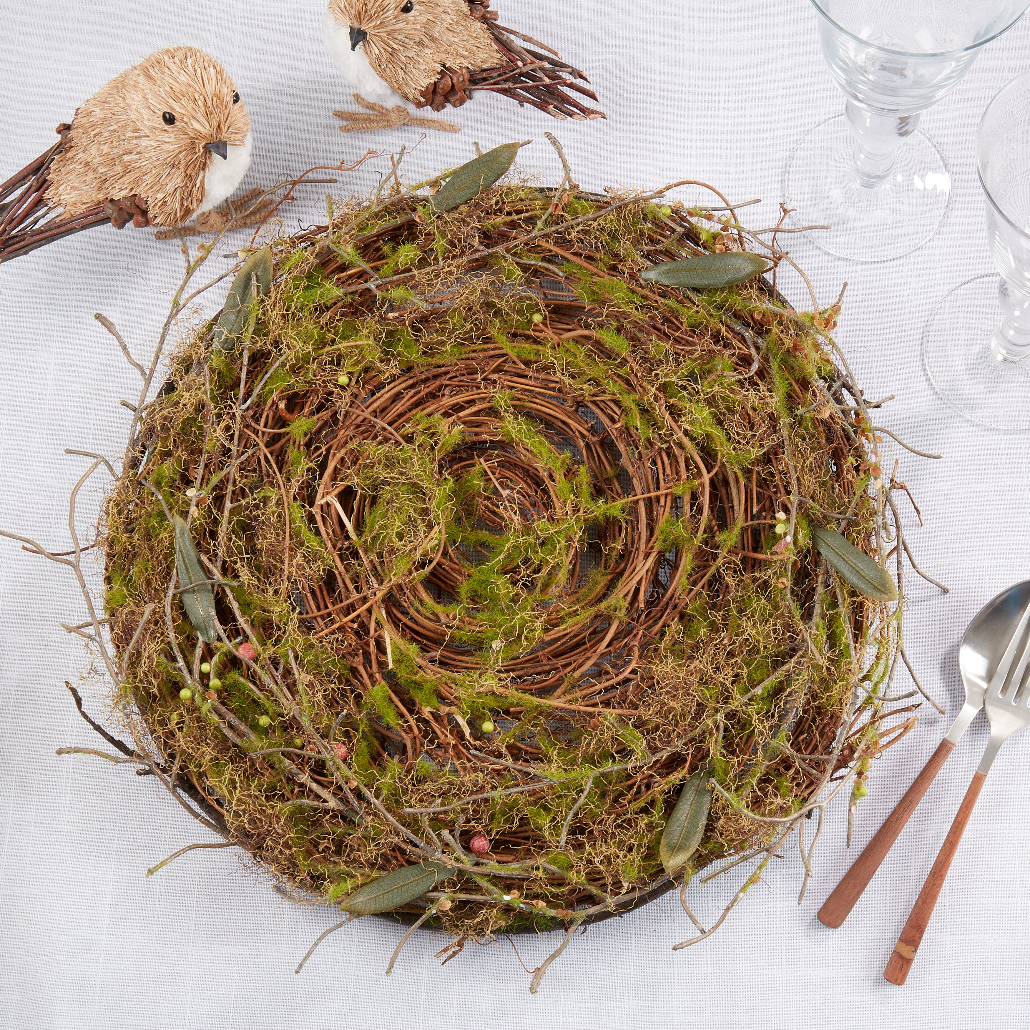 Rustic Charm Twig and Moss Placemat, Set of 4