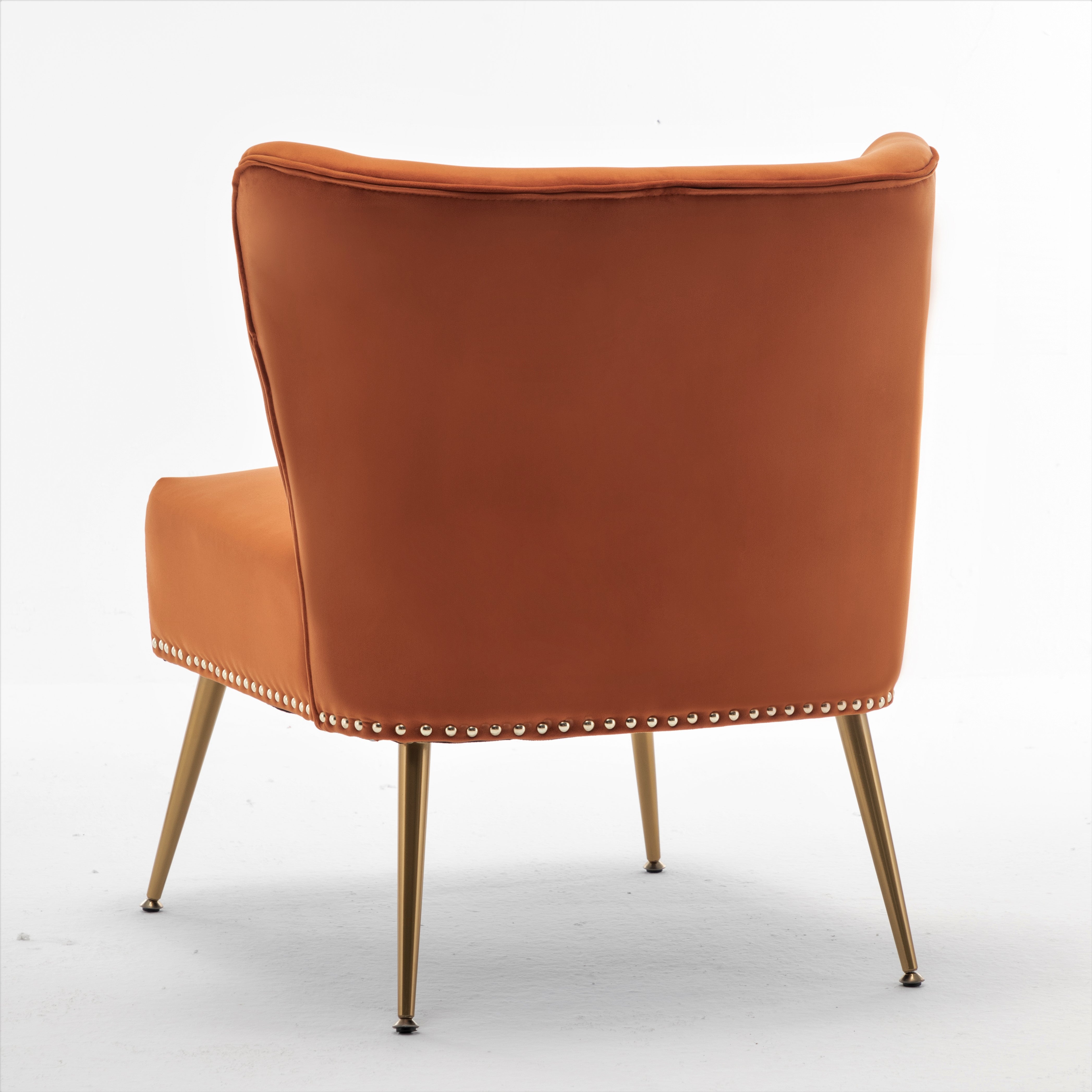 Printed Cloth Accent Chair, Armless Slipper Chair with Metal Legs, Modern Upholstered Side Chair for Living Room Bedroom Small Spaces