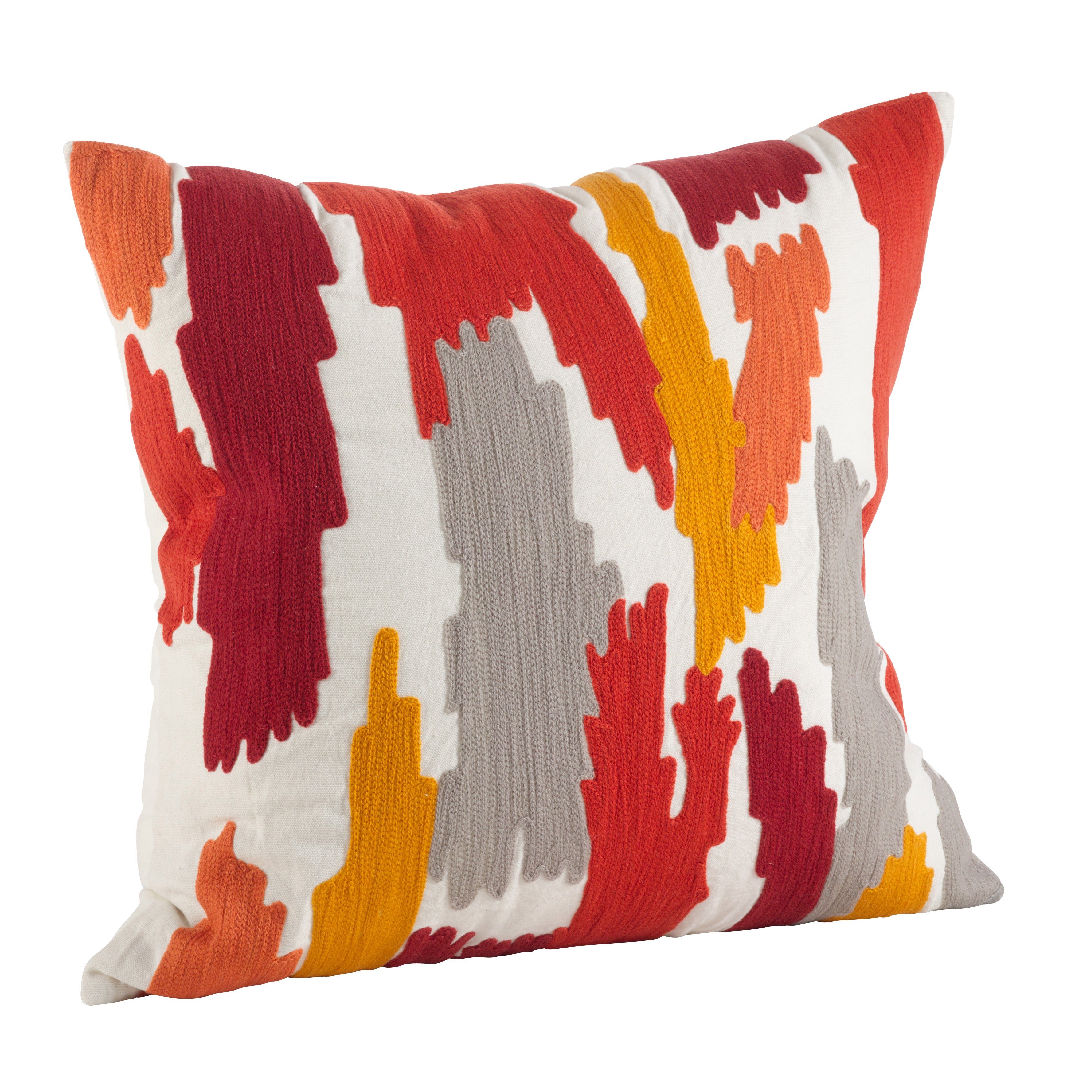 Brushstroke Design Cotton Throw Pillow