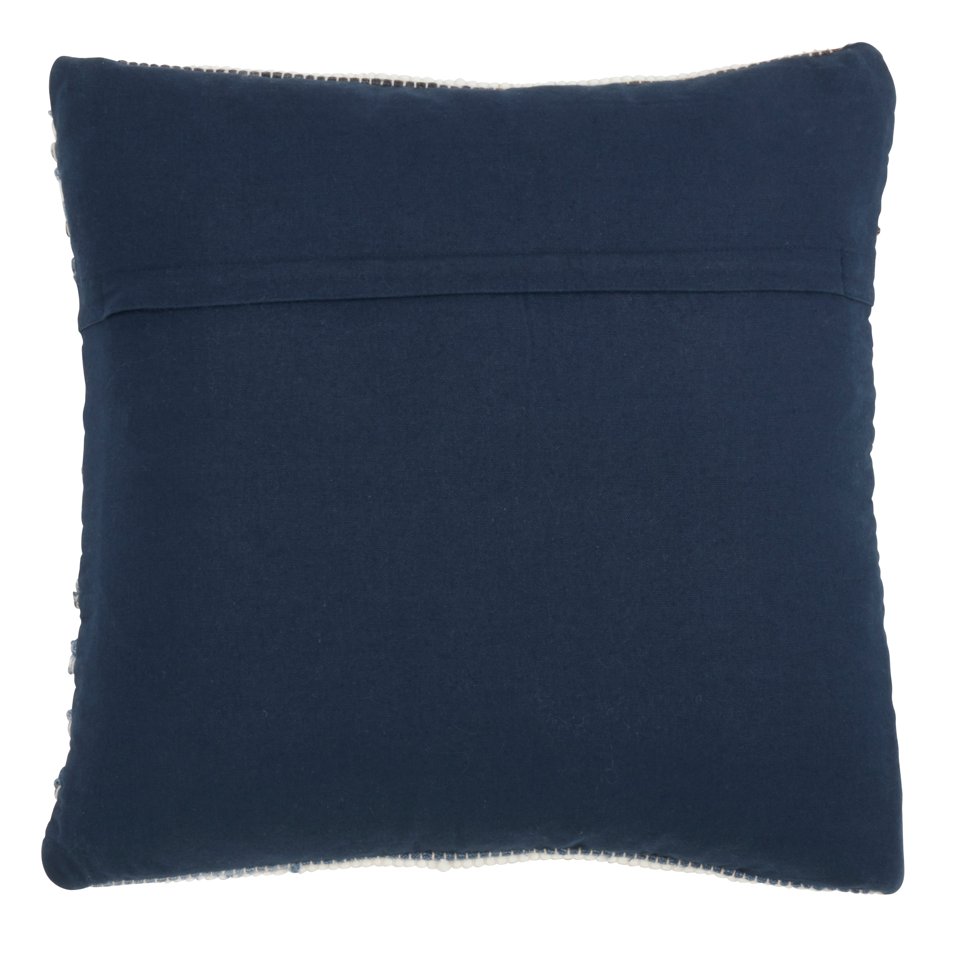 Striped Denim Chindi Poly Filled Throw Pillow