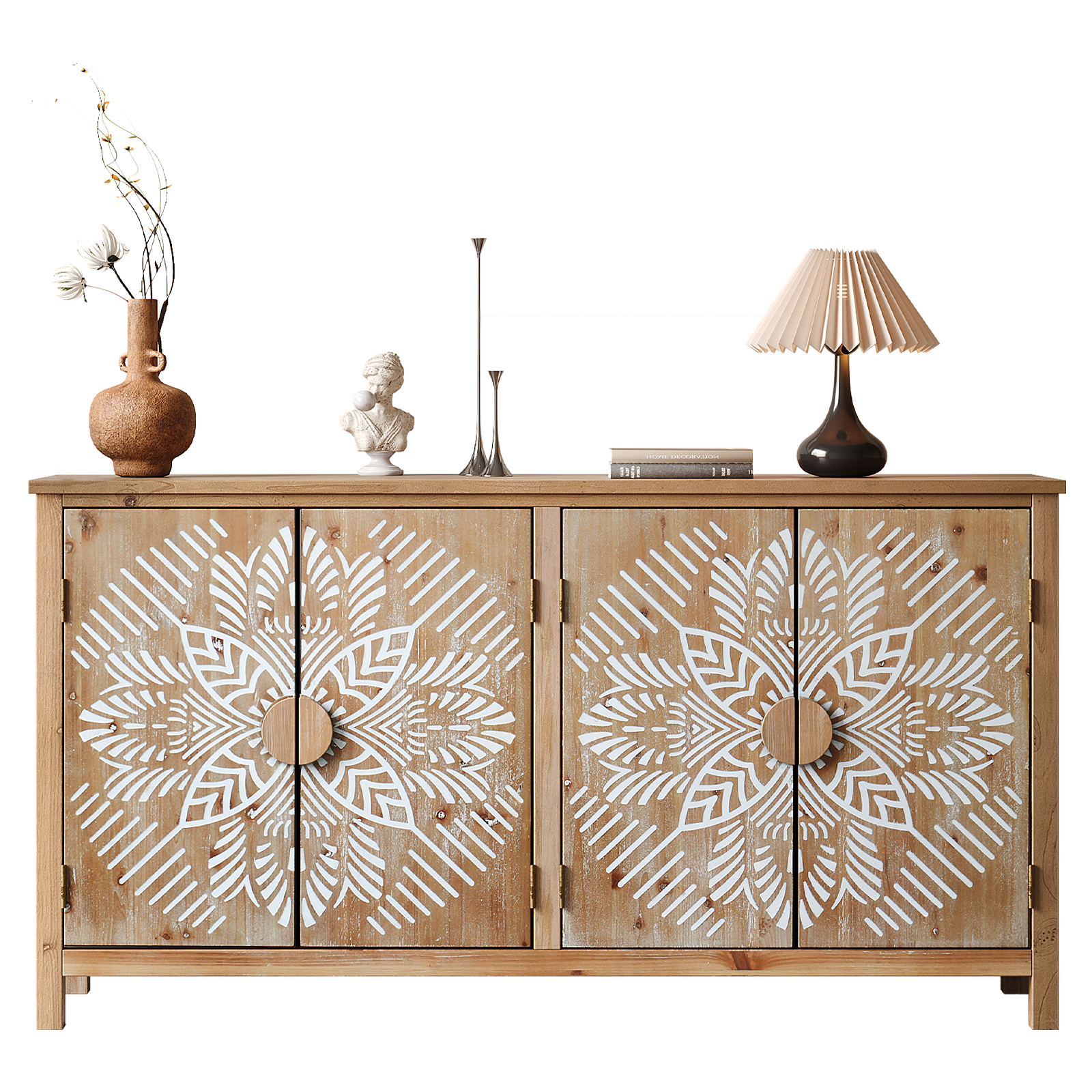 Vivanta 60" Wood Accent Cabinet with 4 Doors