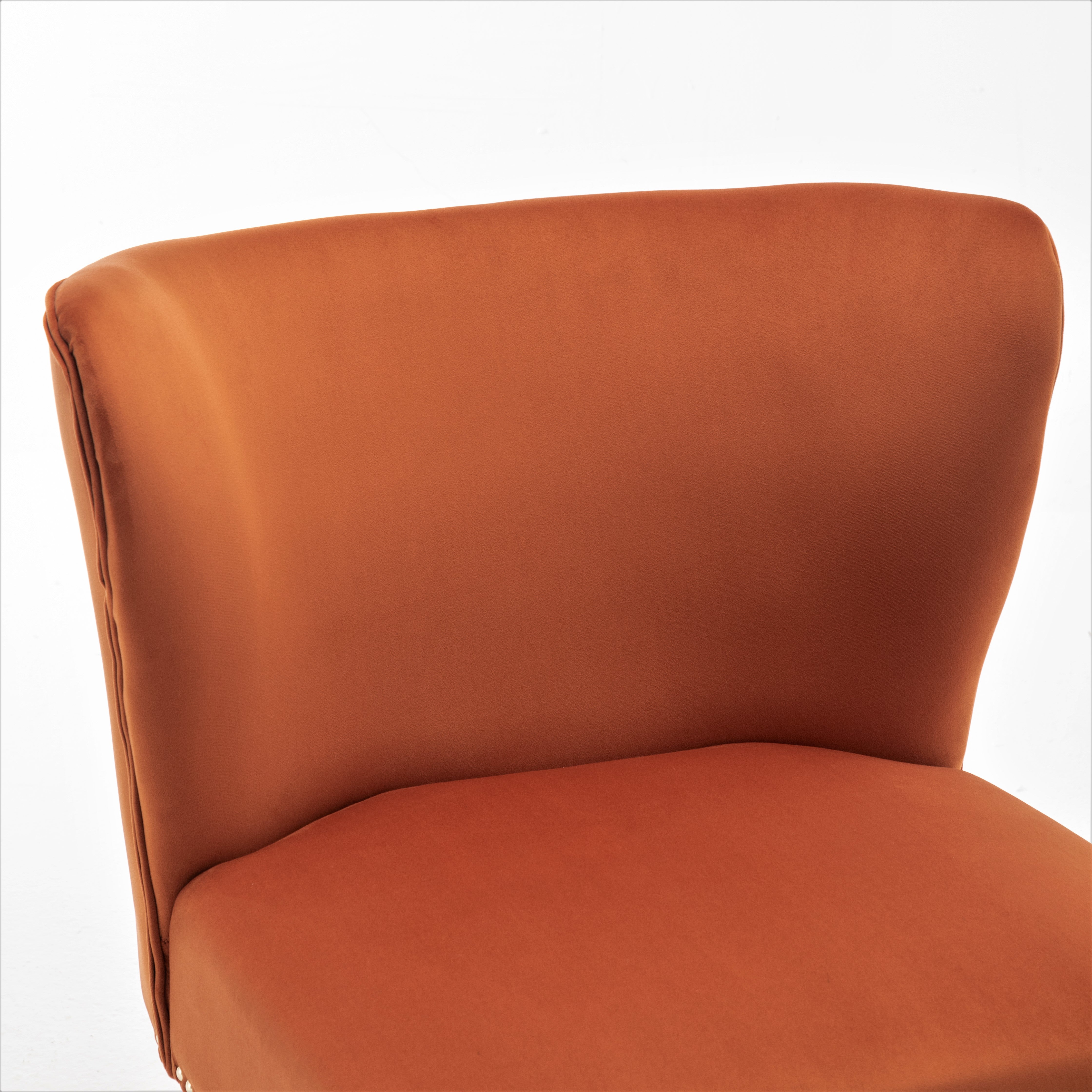 Printed Cloth Accent Chair, Armless Slipper Chair with Metal Legs, Modern Upholstered Side Chair for Living Room Bedroom Small Spaces