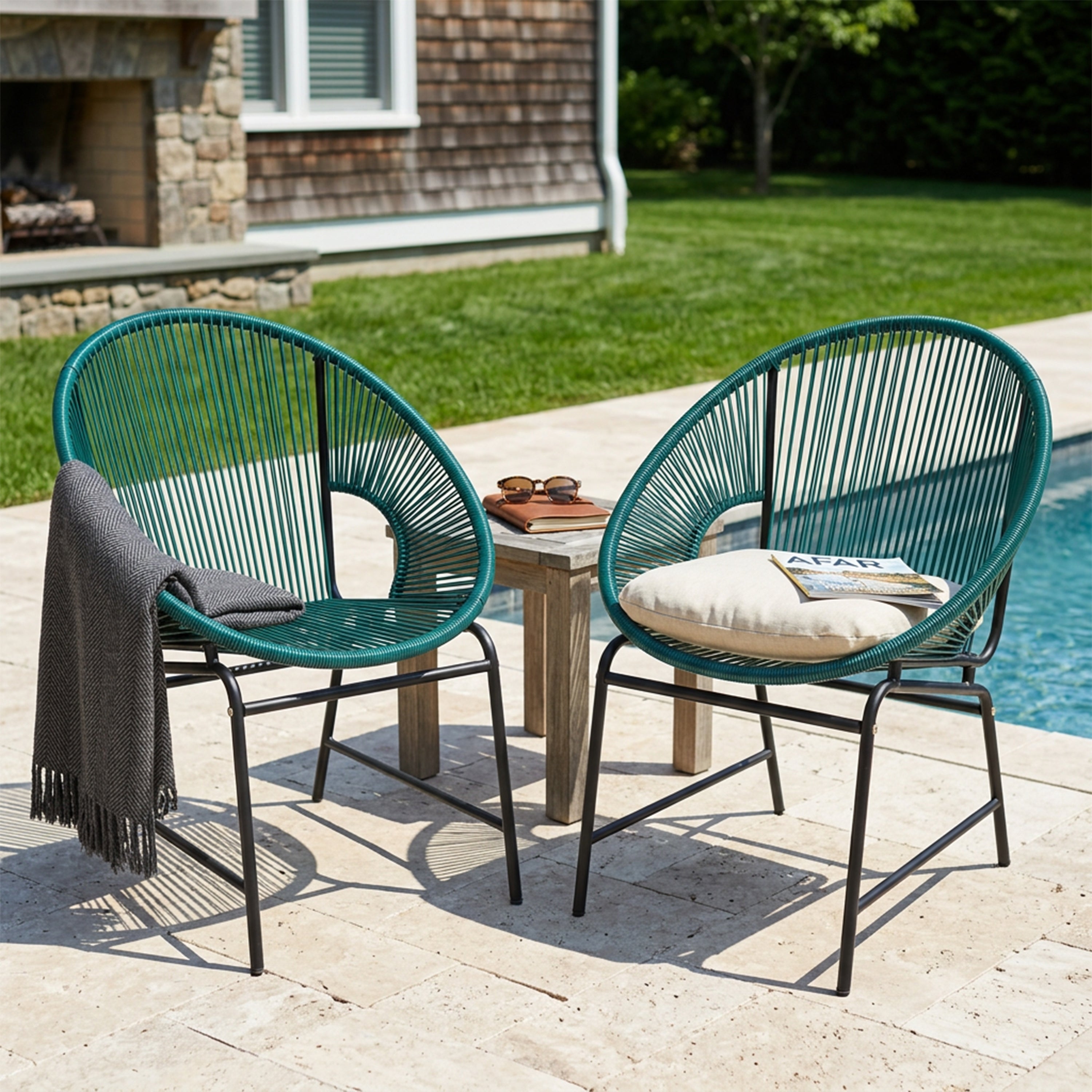 Nusa Outdoor Rattan Wicker Chair, Set of 2