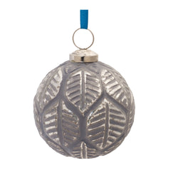 Etched-Leaf-Glass-Ball-Ornament-(set-of-6)-Blue-Ornaments