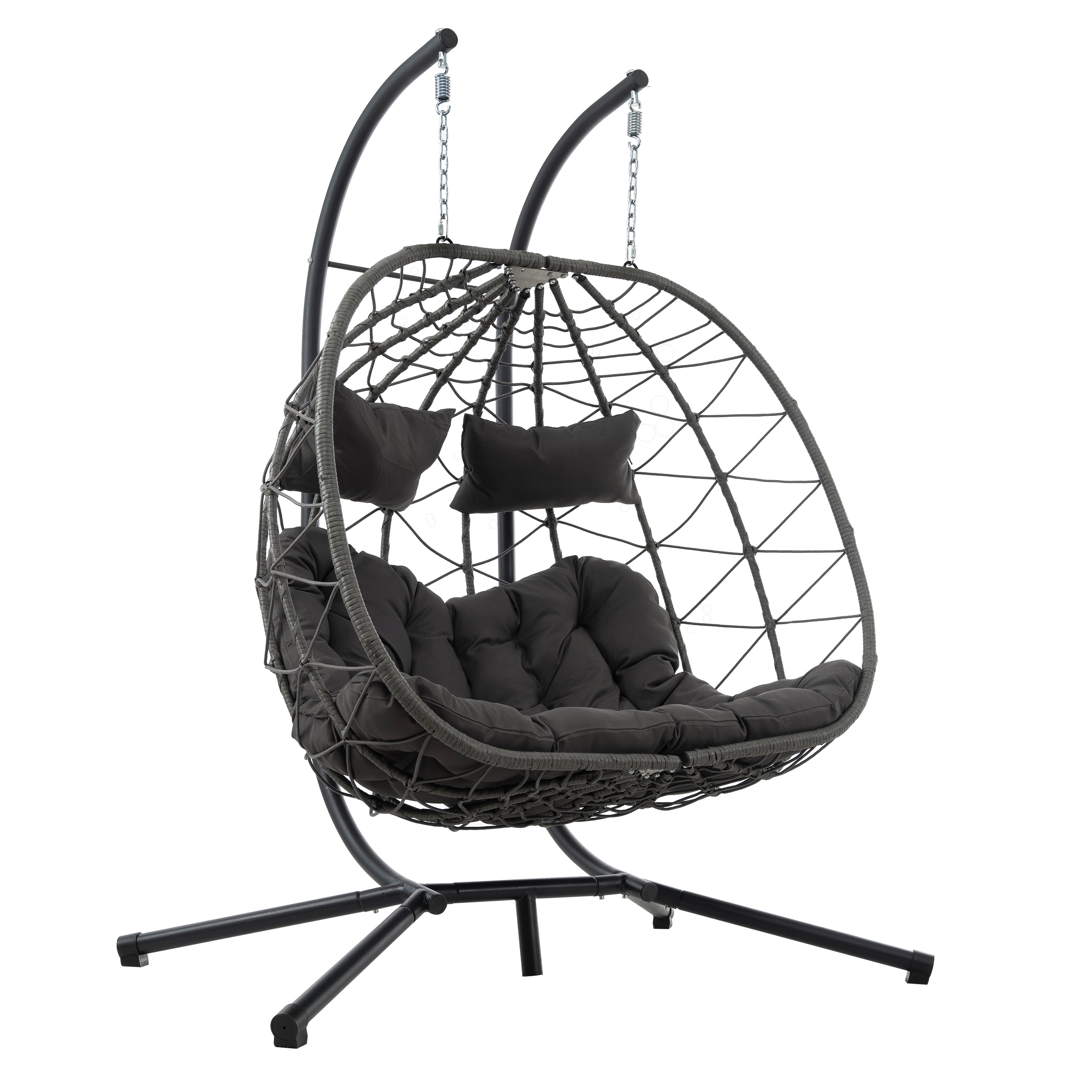2-Person Swinging Egg Chair with Stand