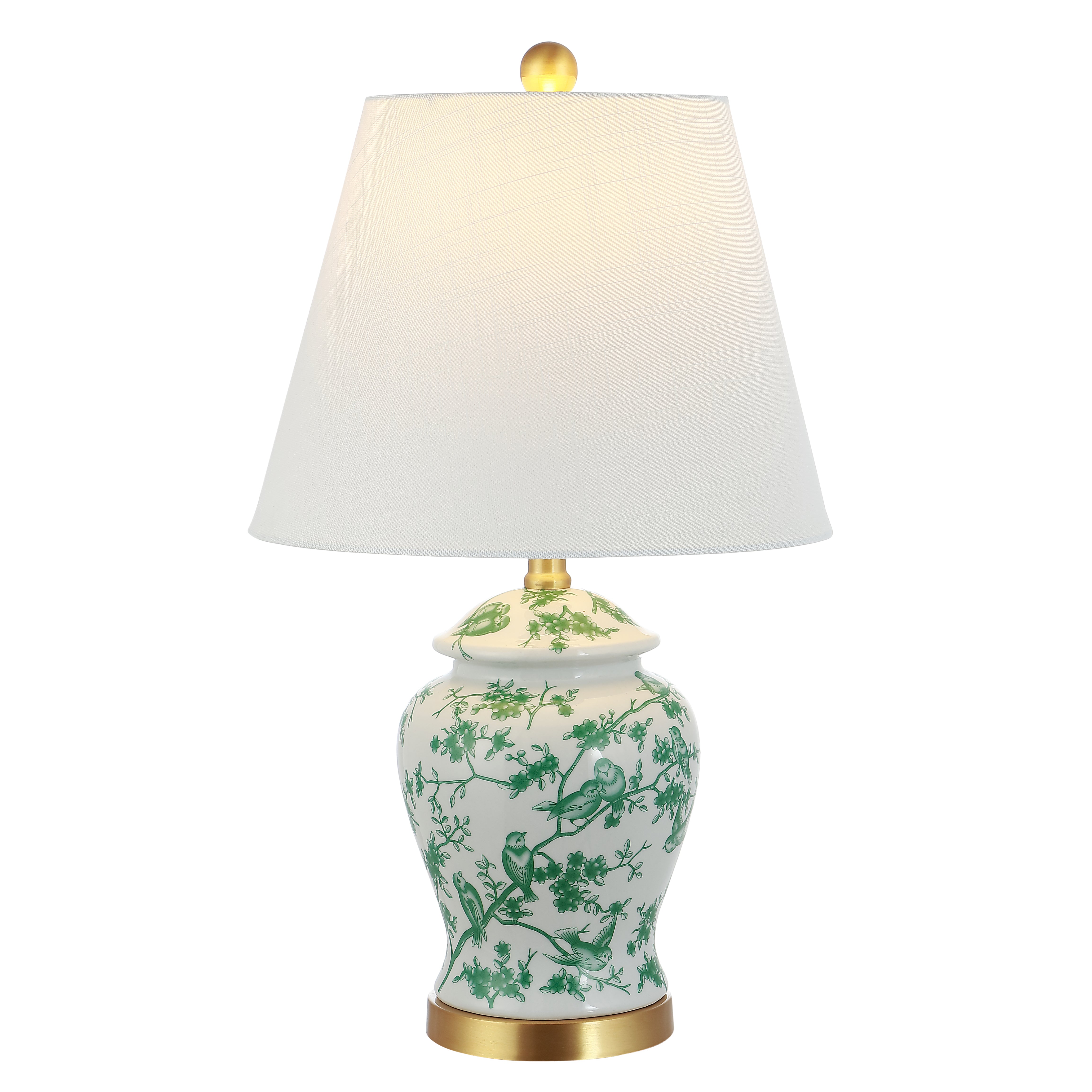 Penelope French Country Cottage Ceramic/Iron Chinoiserie Ginger Jar LED Table Lamp