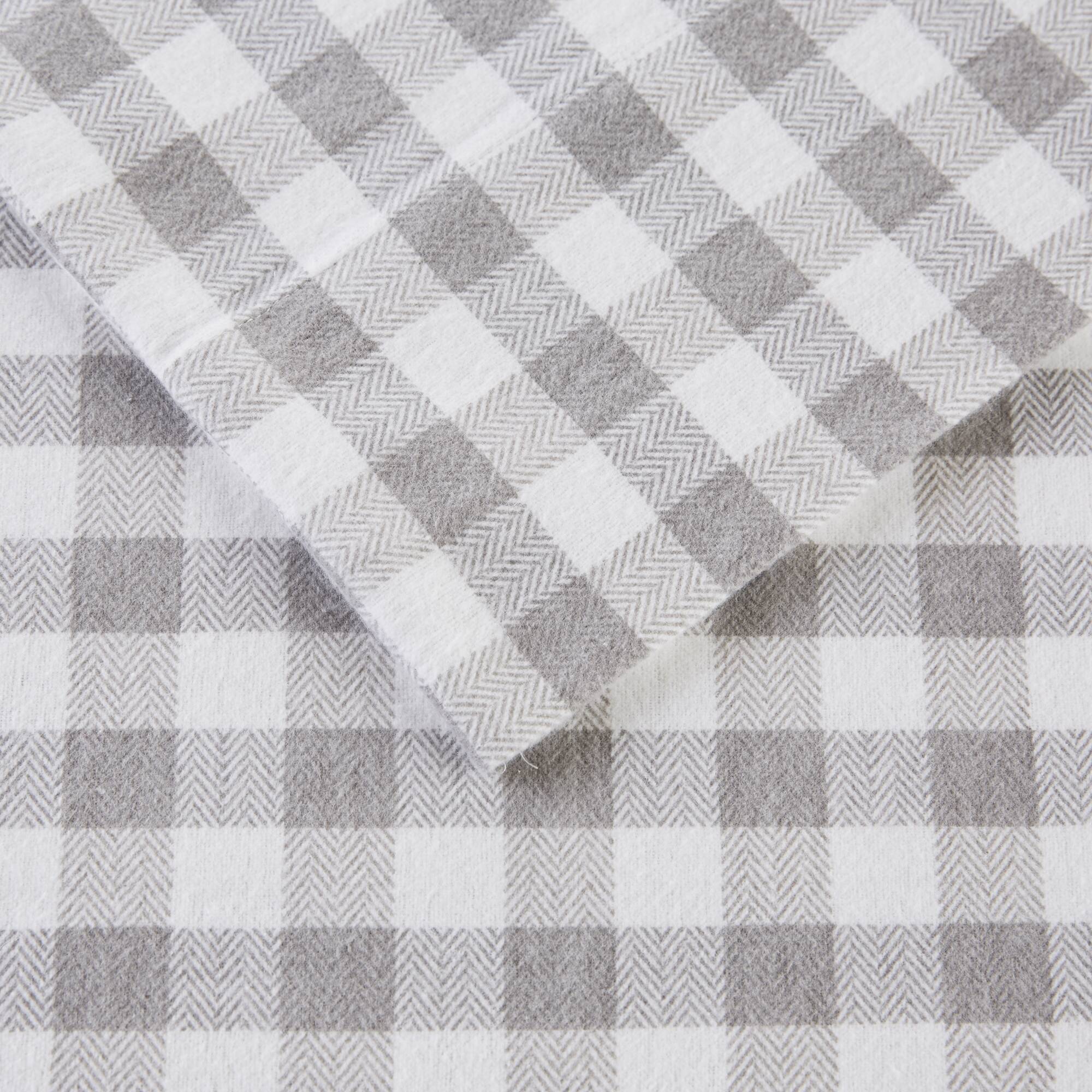 Gray Herringbone Check Printed Sheet Set