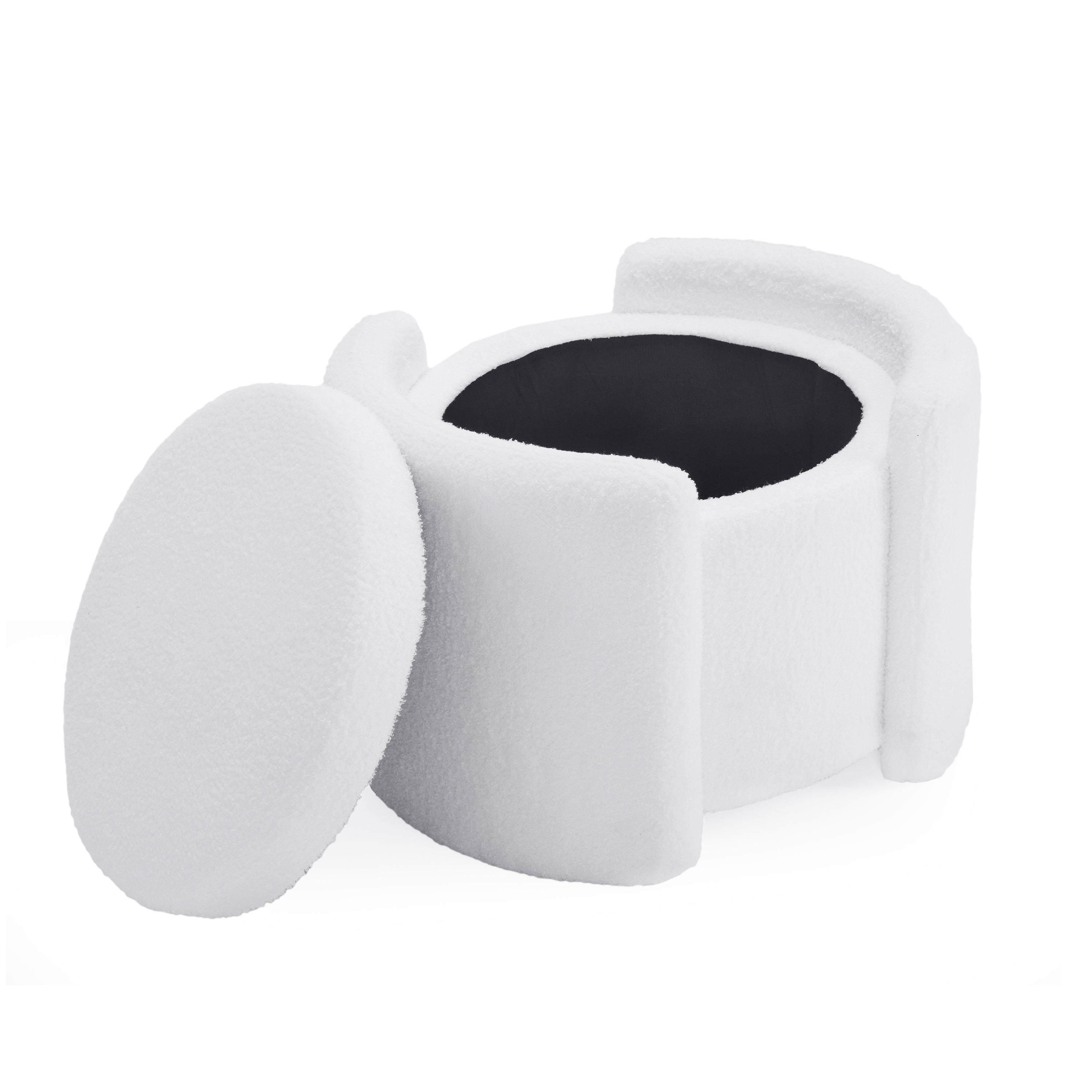 Cozy Boucle Storage Ottoman
