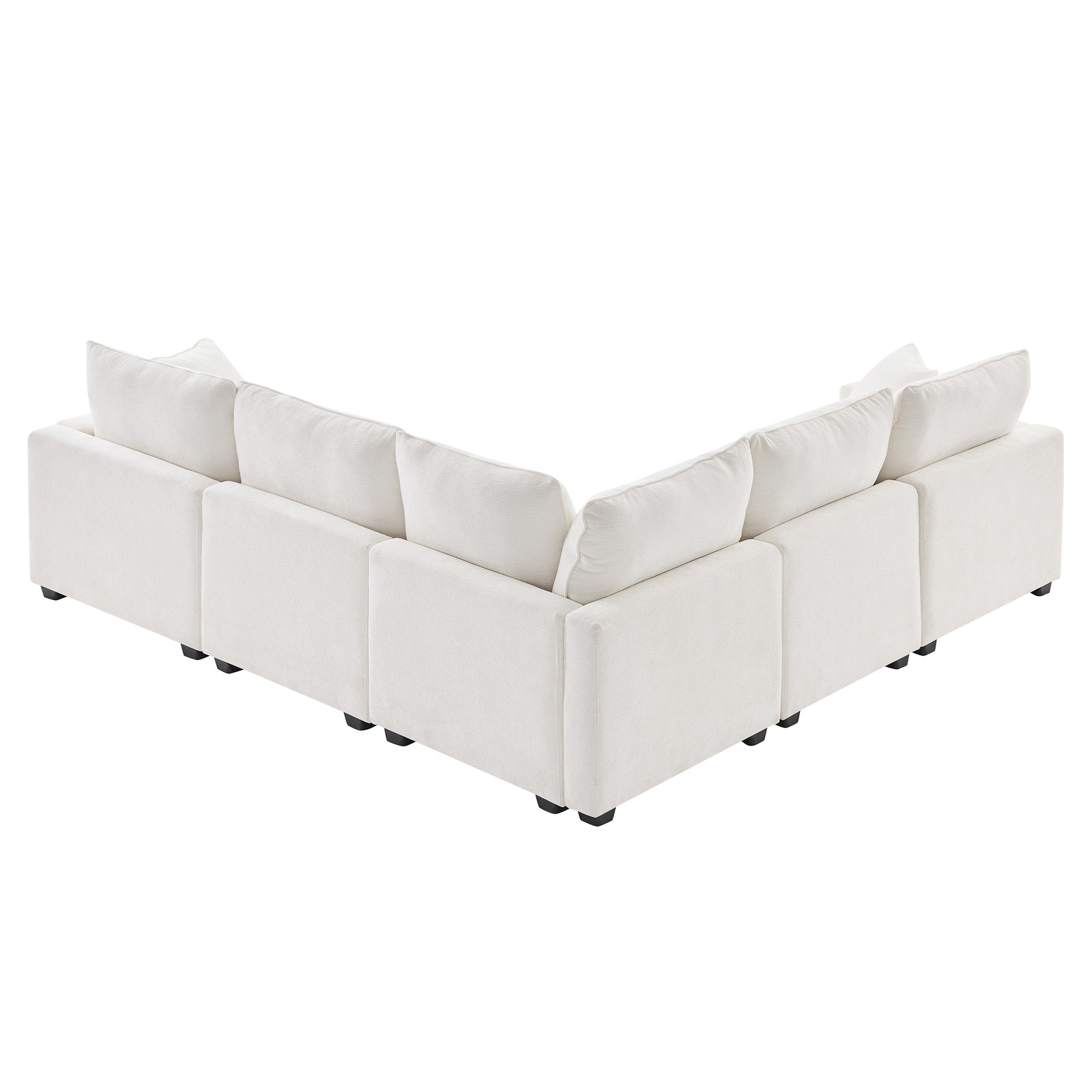 Chenille Modular L-Shape Sofa, Seats 5