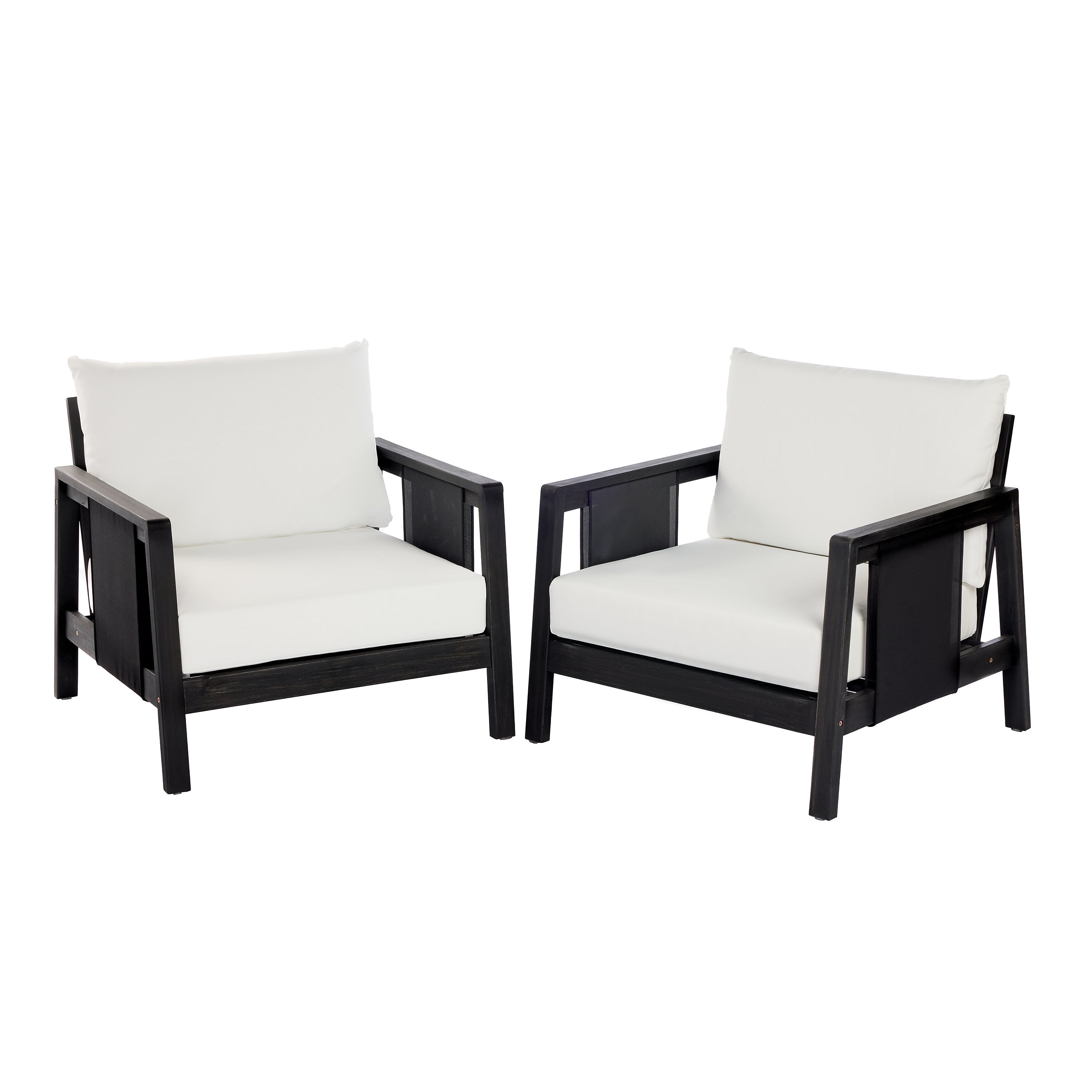 Khali Outdoor Club Chair with Acacia Wood Frame