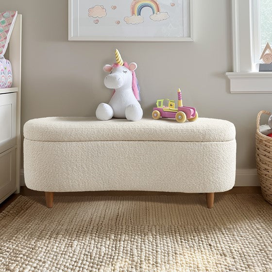 Gardenia Upholstered Flip Top Storage Bench with Solid Wood Legs - Thumbnail 4