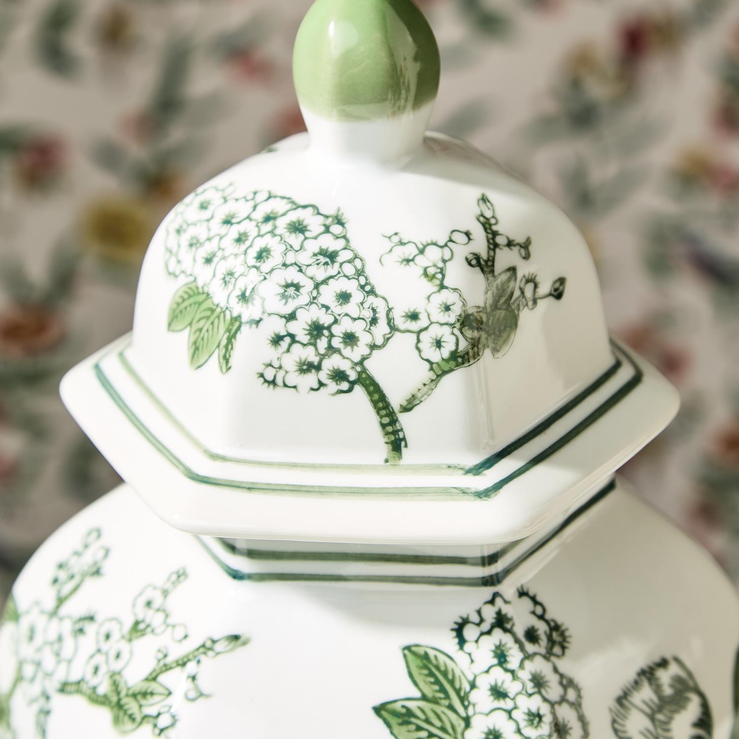 Pier 1 Primrose and Lotus Chinoiserie Temple Jar - Thumbnail 3