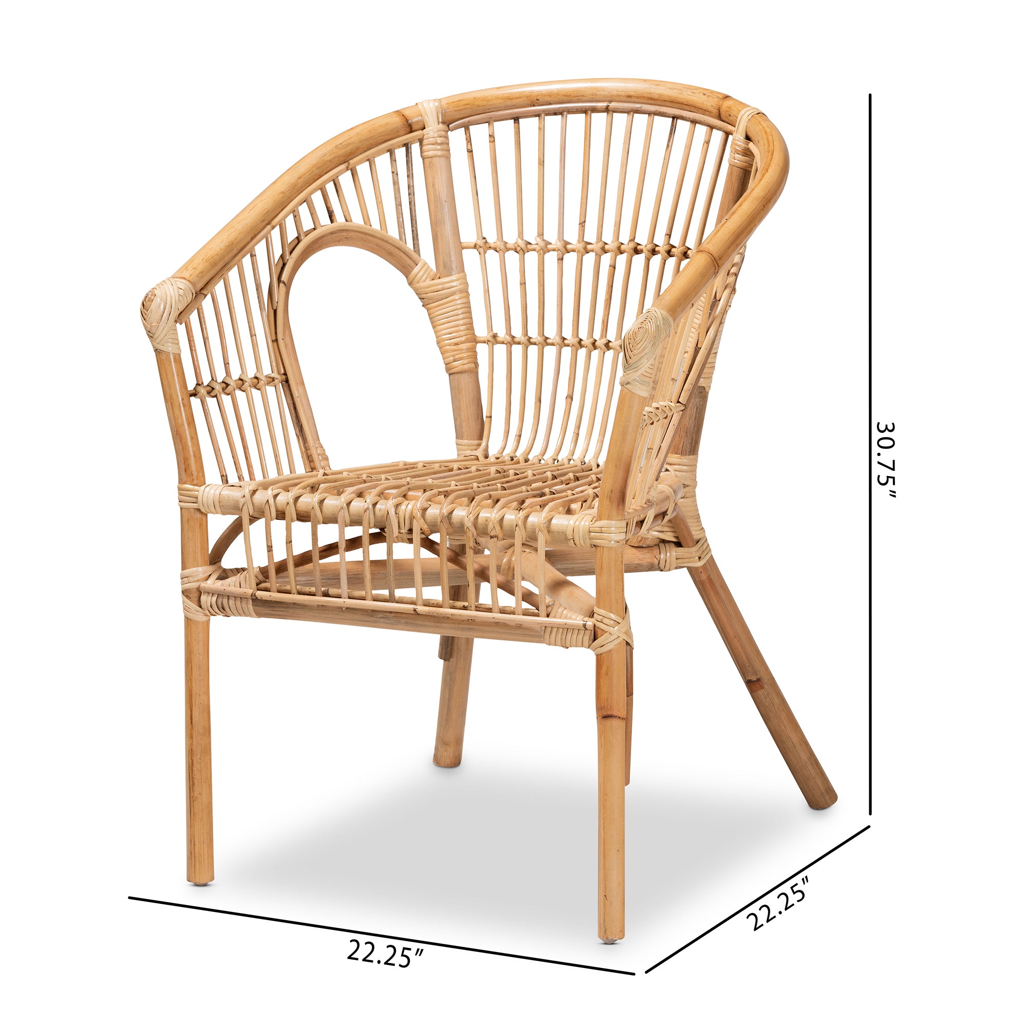 Calliroe Rattan 2-Piece Dining Chair Set