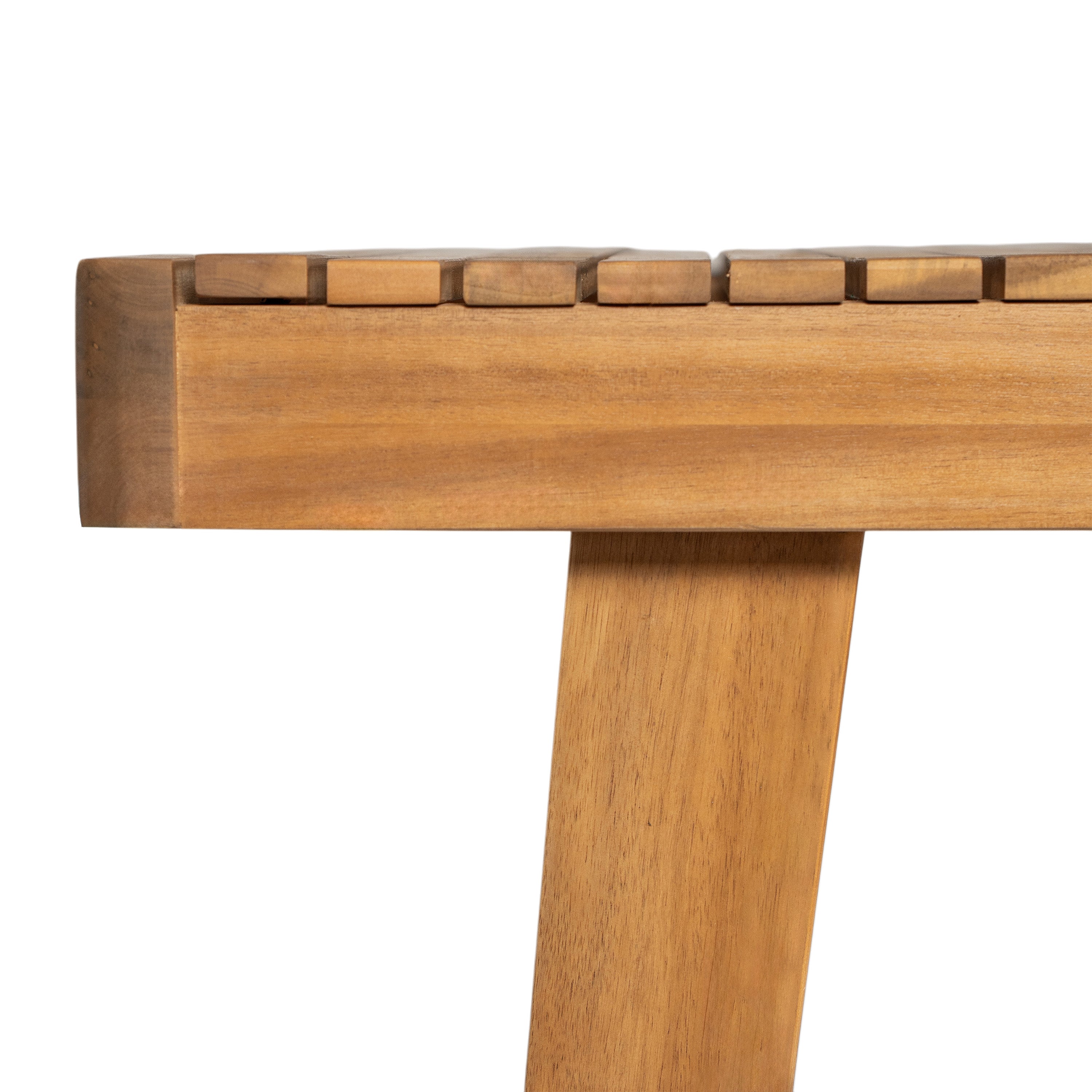 69' Acacia Wood Outdoor Dining Table with Slatted Top