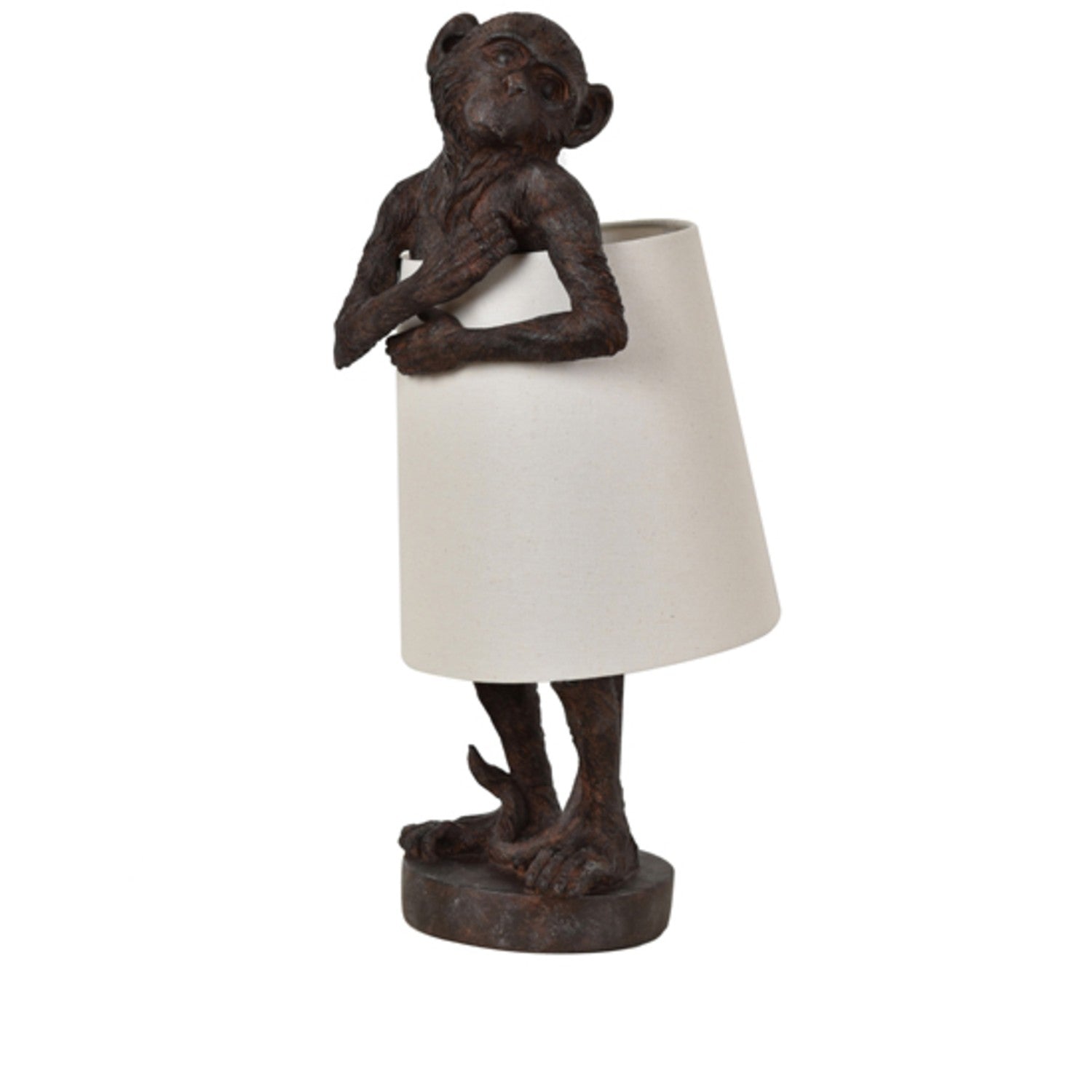 Bronze Monkey Table Lamp With Shade