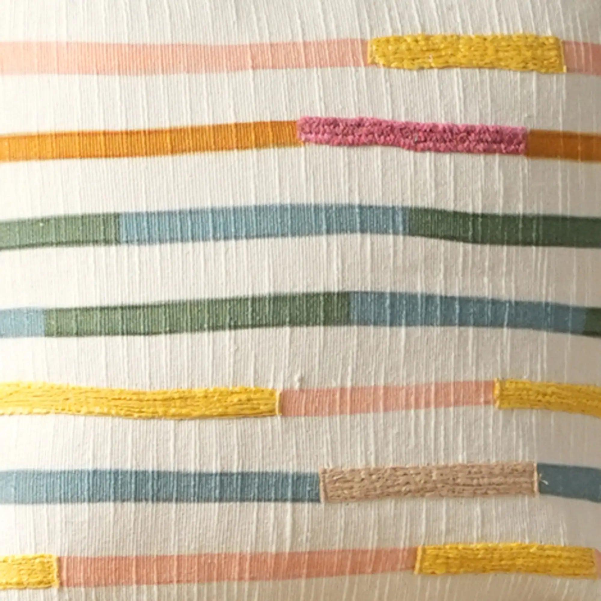 Mod Lines Printed & Embroidered Pillow
