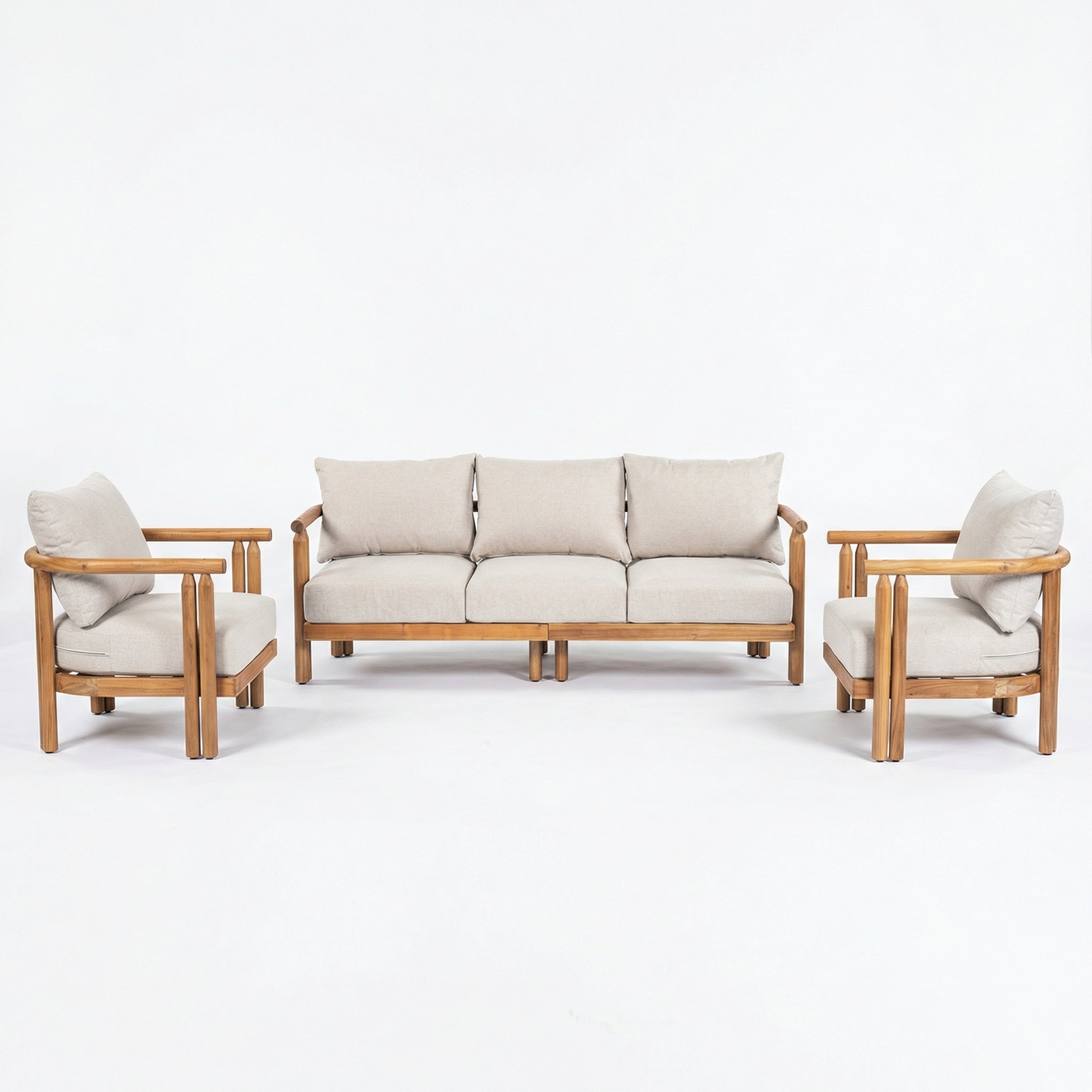 Cove Outdoor Acacia Wood 3pcs Chat Set