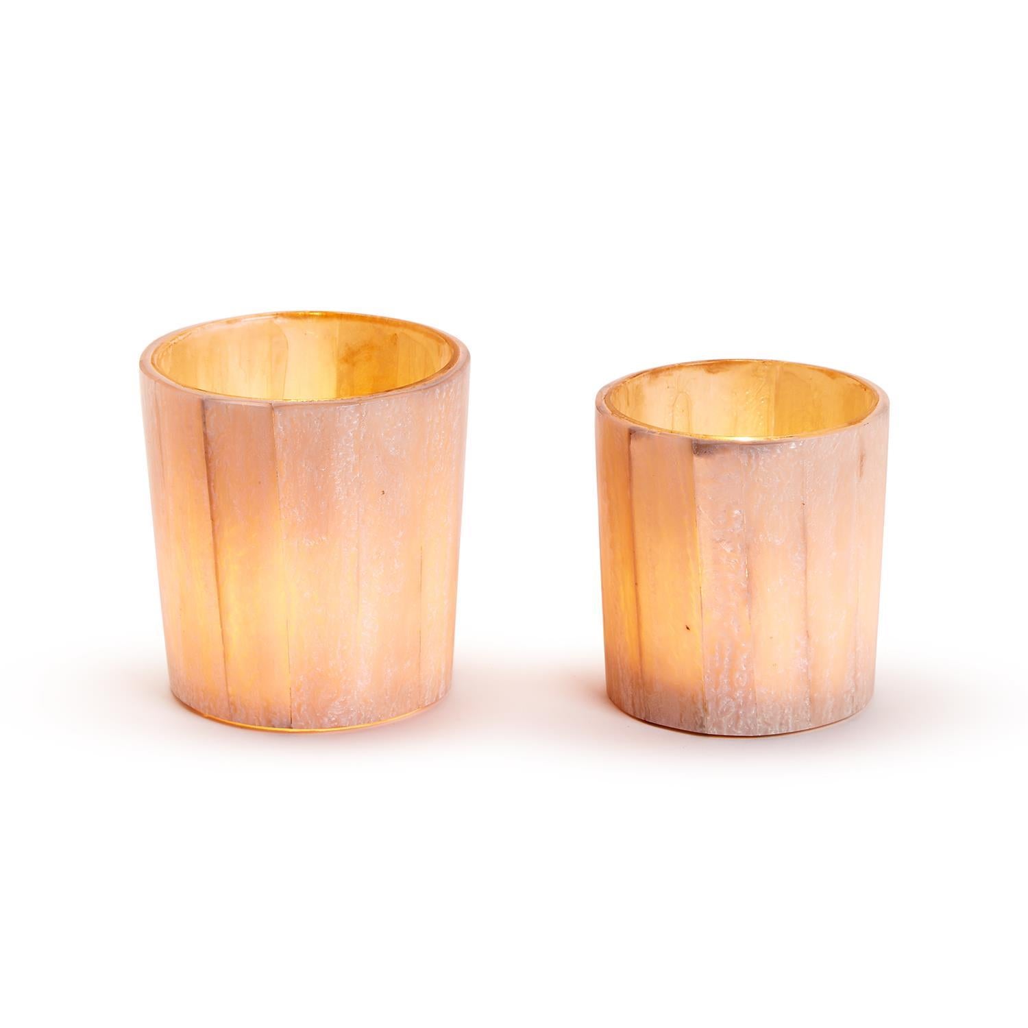 Selenite Effect Candle Holder, Set of 2