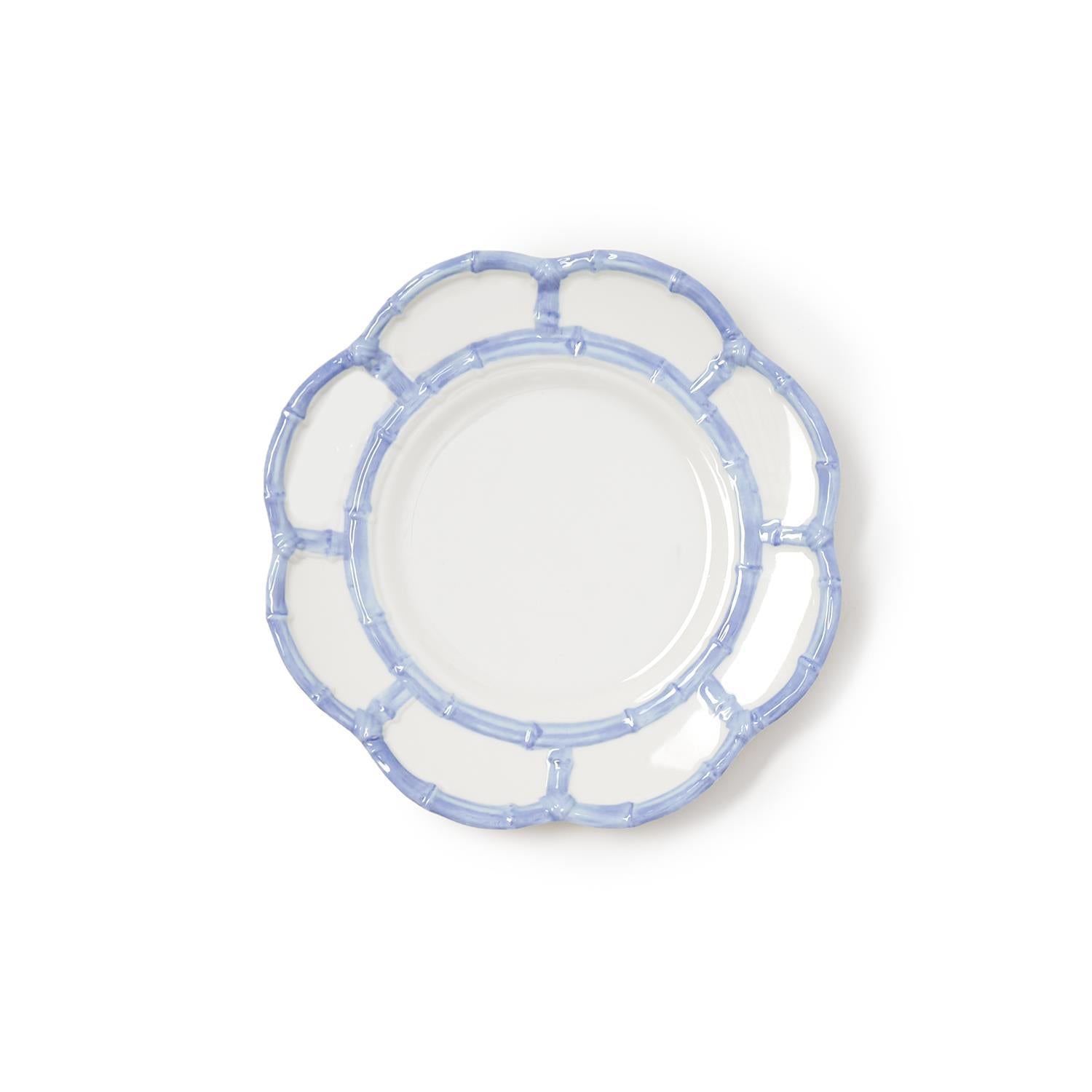 French Blue Bamboo Touch Salad / Dessert Plate, Set of 4
