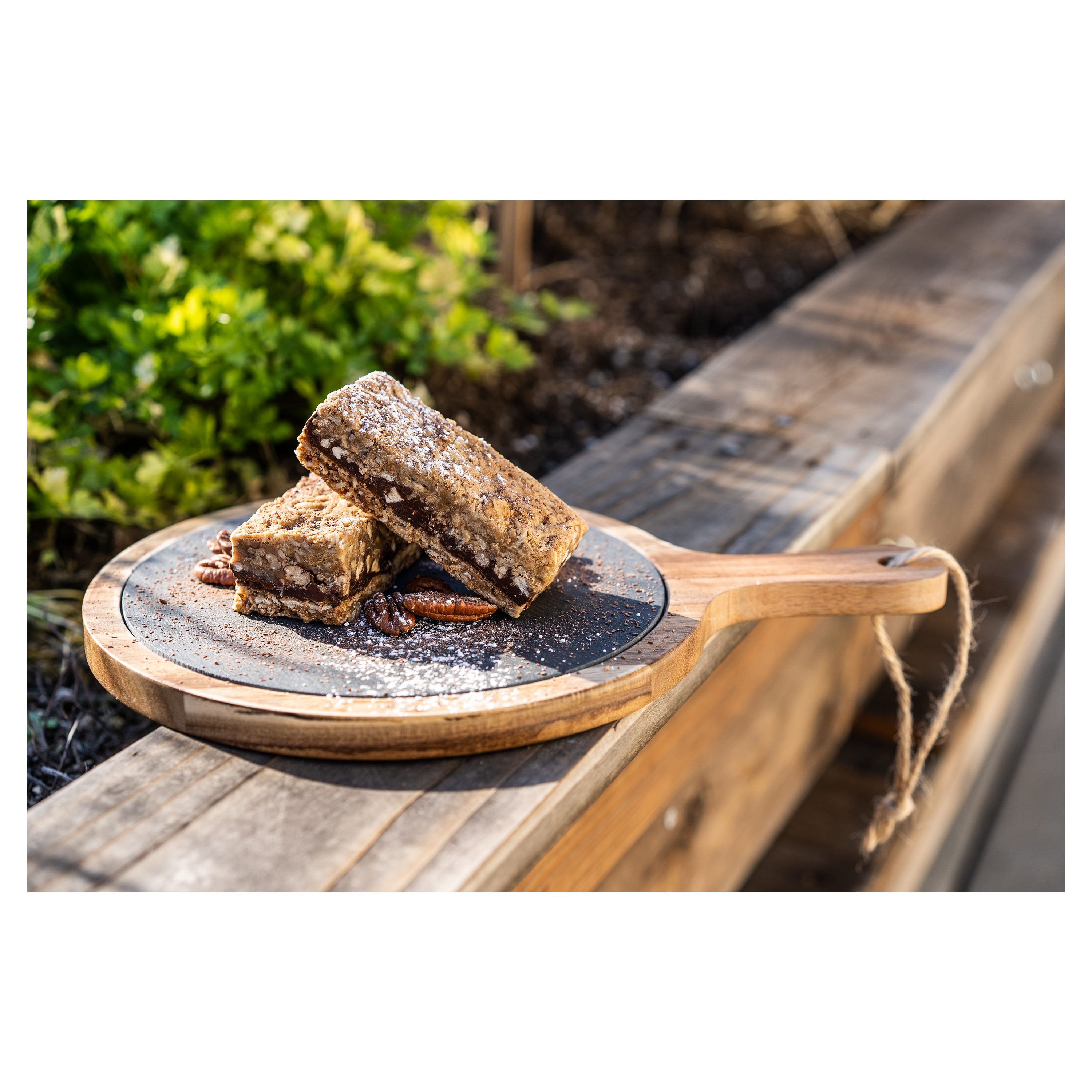 Round Set of 3 Slate and Wood Serving Boards
