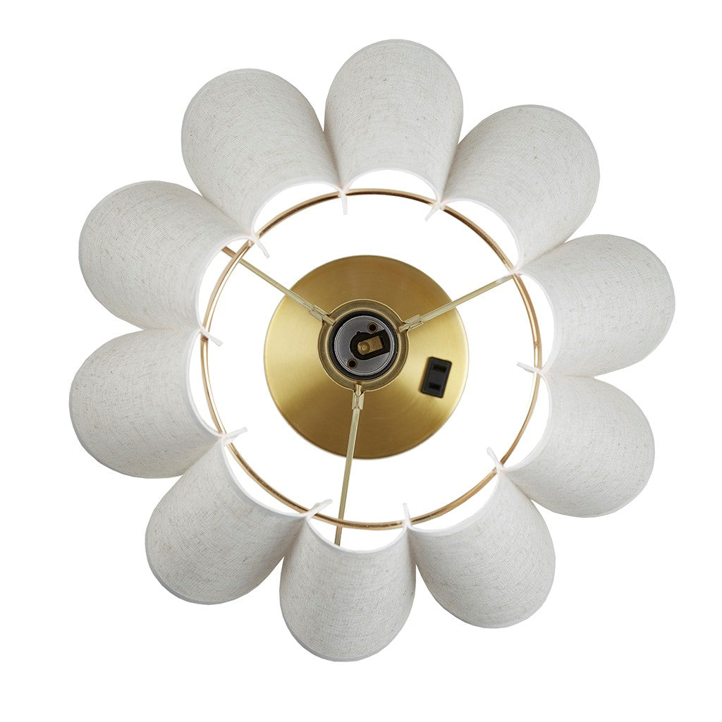 Table Lamp with Pleated Design and Metal Base
