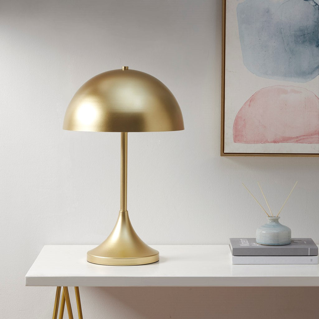 2-Light Table Lamp with Dome Shaped Shade and Metal Frame