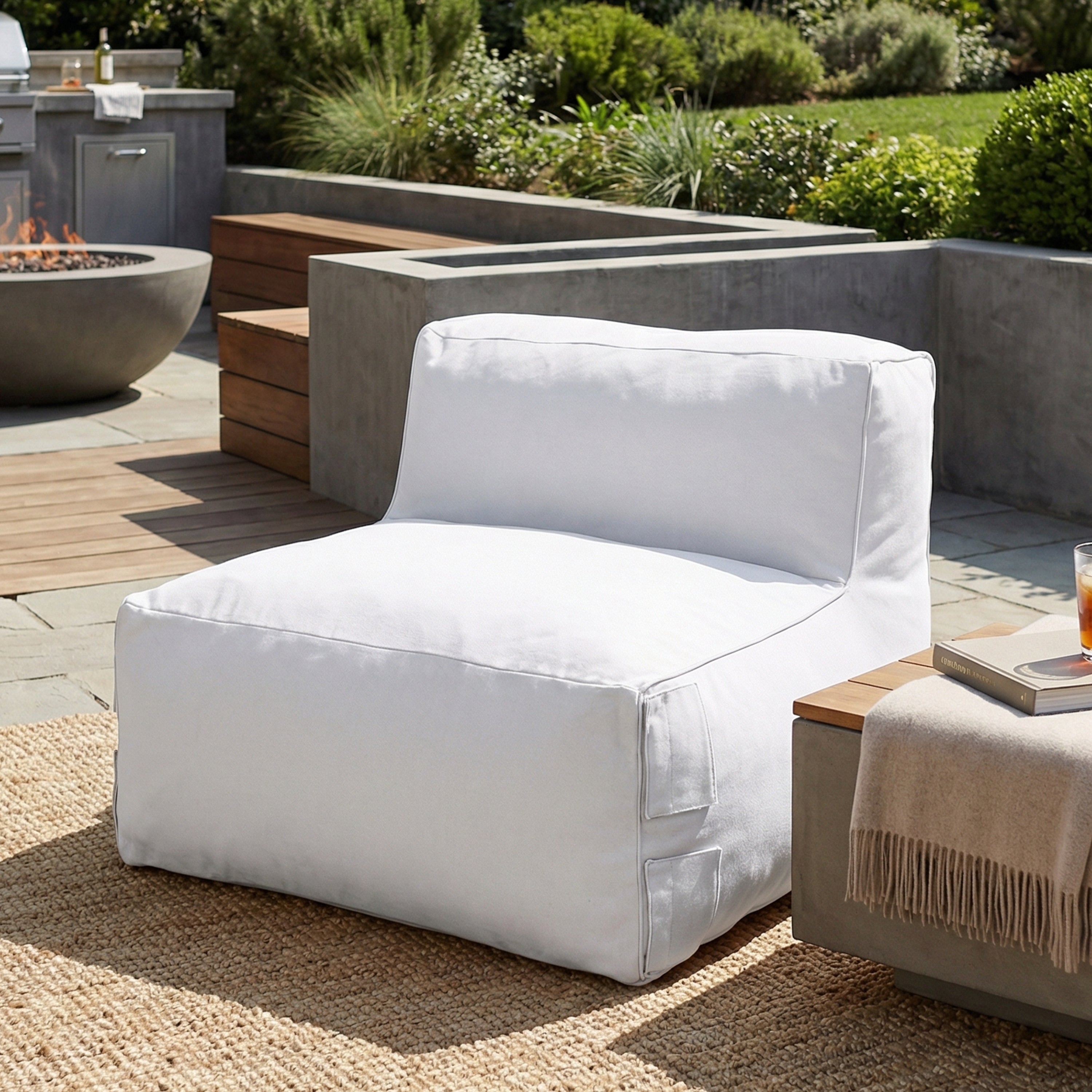 Nerissa Outdoor Patio Armless Bean Bag Sofa