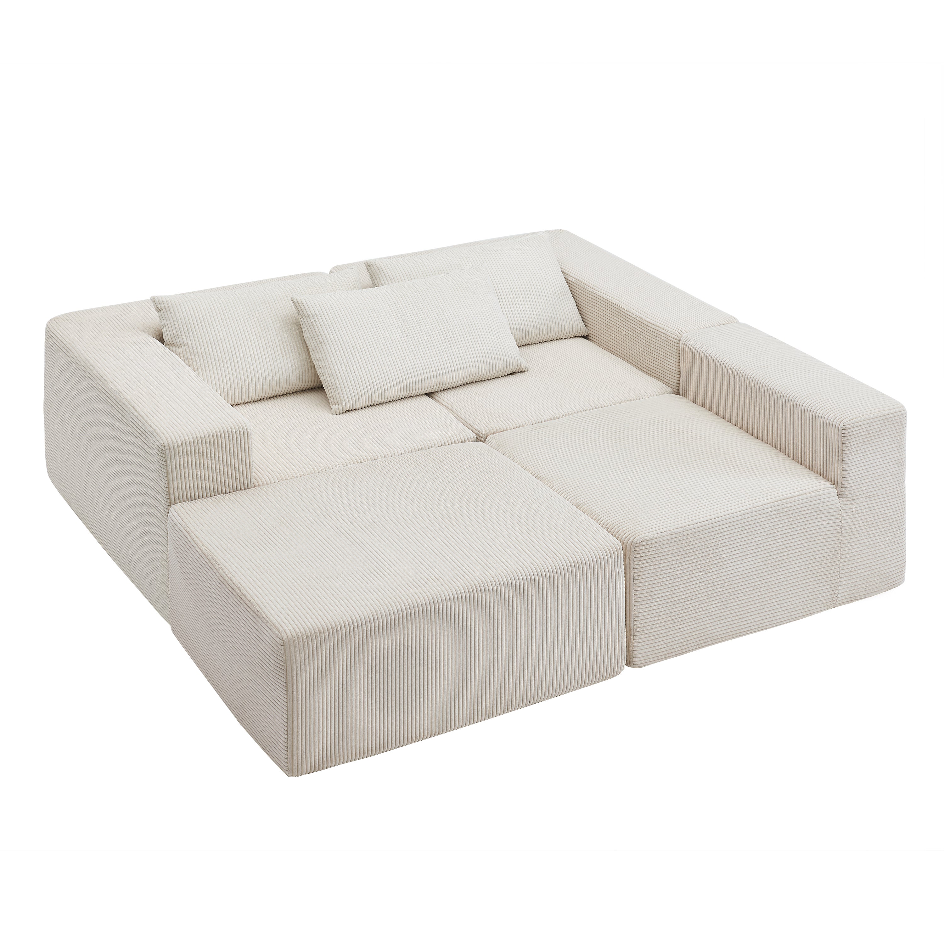 107" Compressed Sectional Sofa