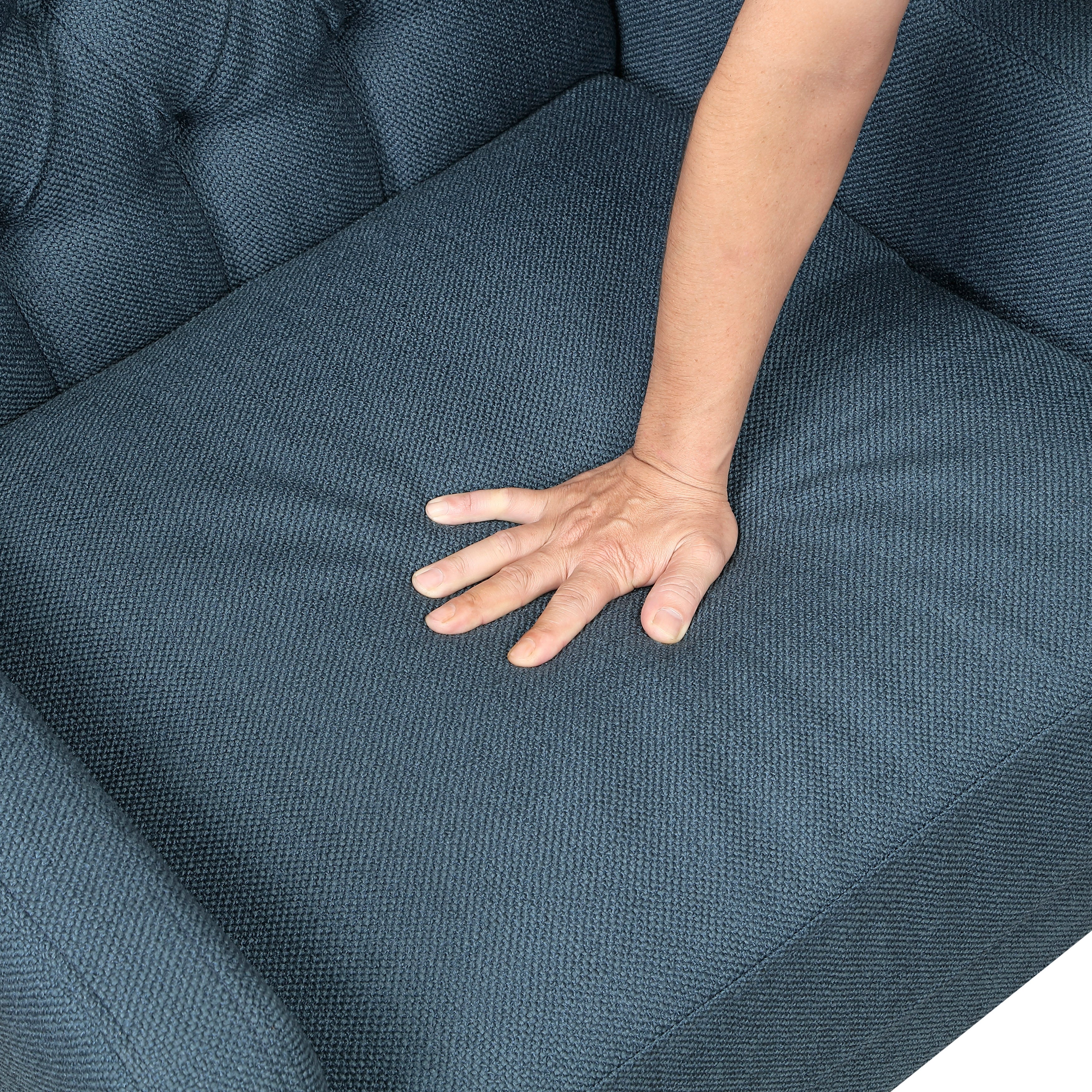 Button-Tufted Wingback Accent Chair with Solid Wood Legs