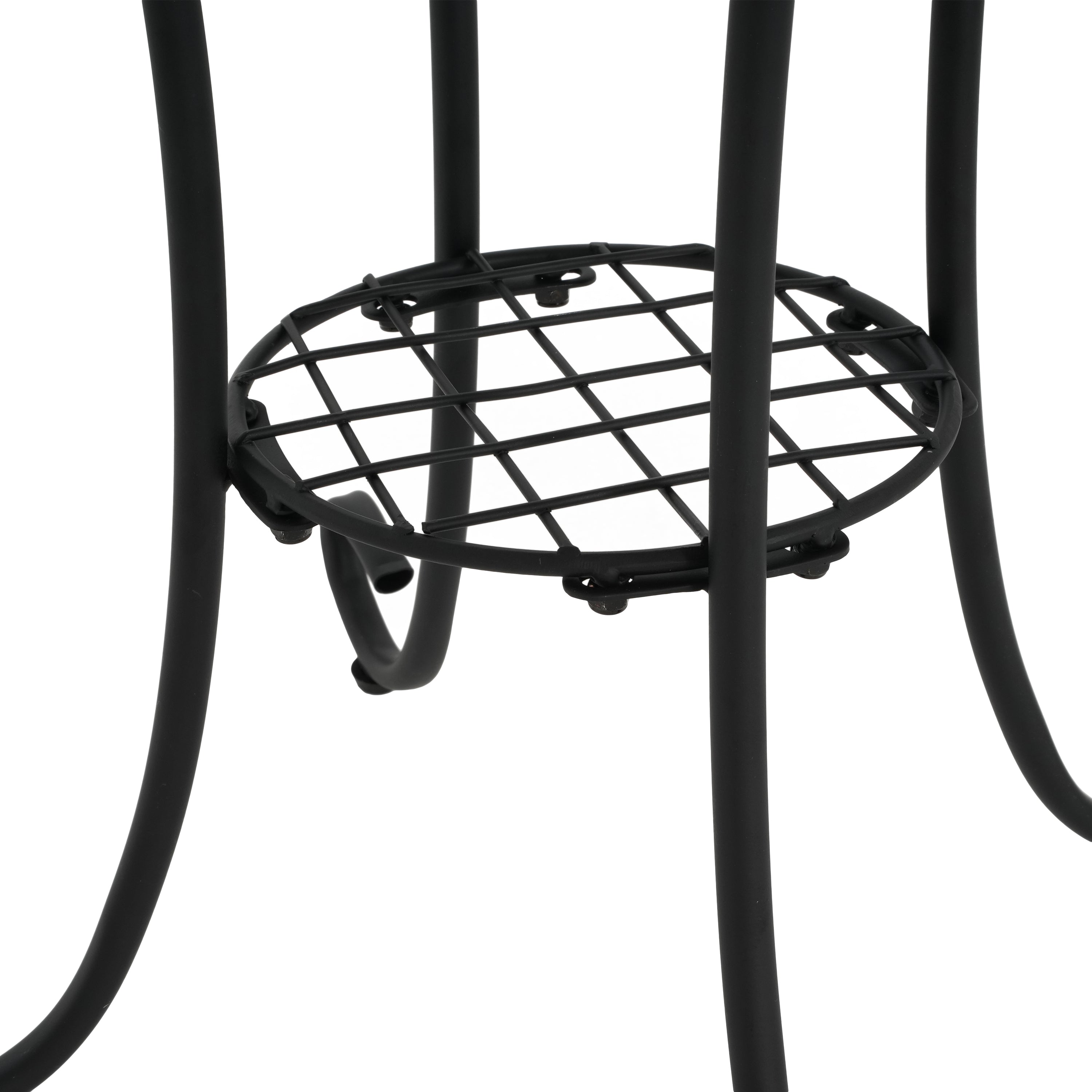 Vortexes Outdoor Side Table with Shelf and Curved Legs
