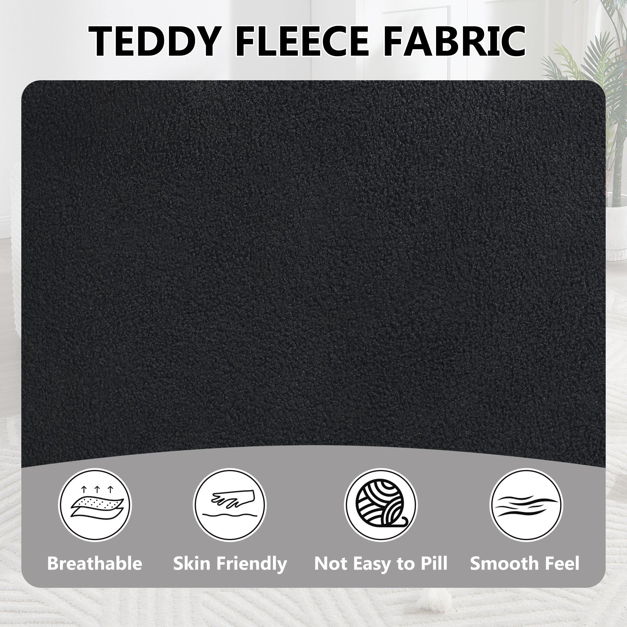 Teddy Fleece 360° Swivel Round Upholstered Comfy Accent Chair With Pillow