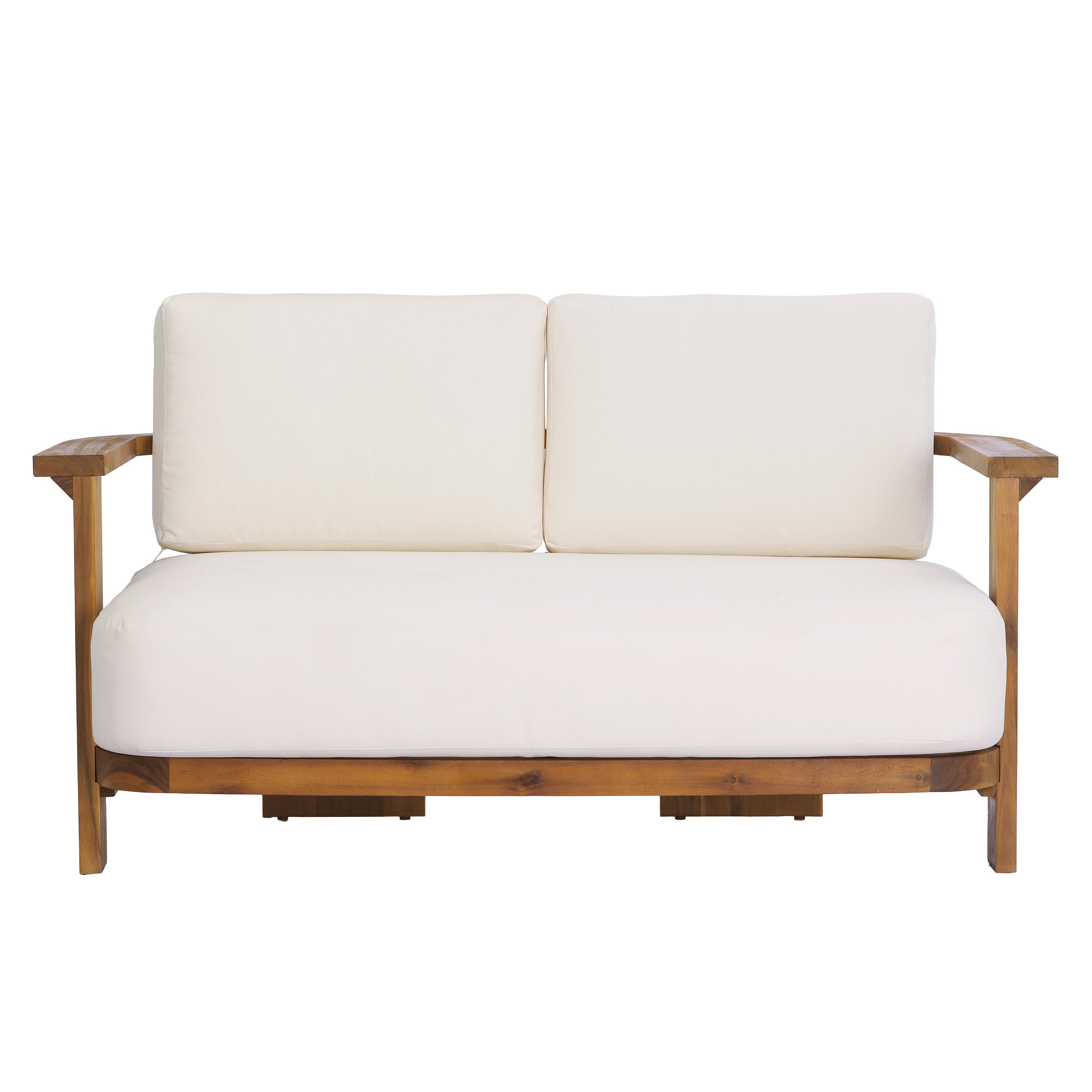 Kanso Acacia Wood Outdoor Patio Loveseat and Coffee Table
