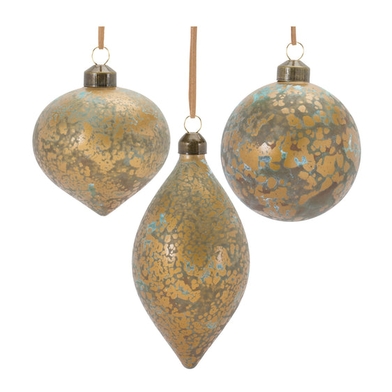 Bronze Mercury Glass Ornament (set of 12) - Brown