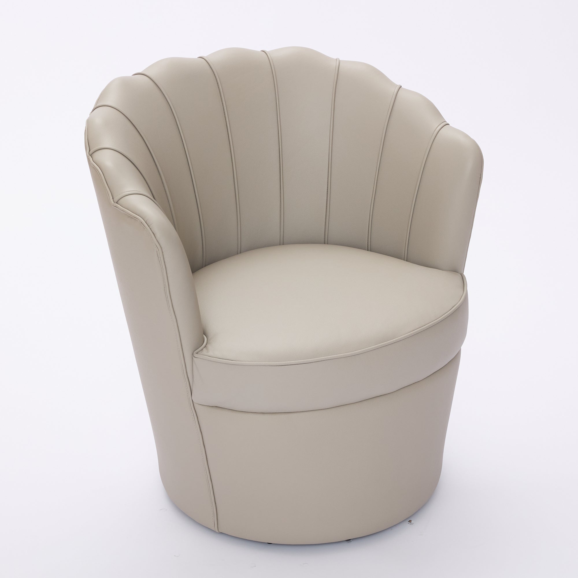 Genuine Top-Grain Leather Swivel Wing-Back Accent Chair