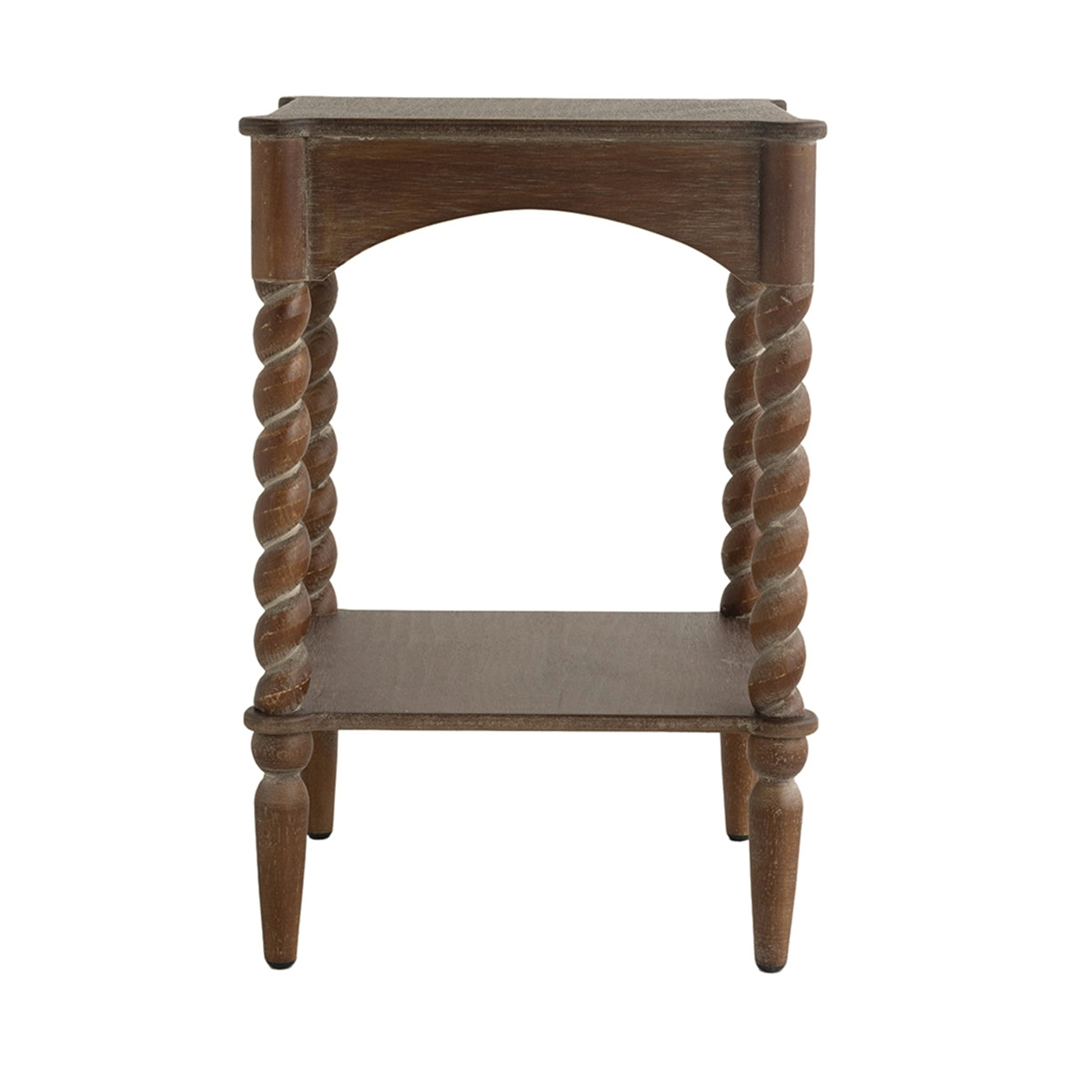 Rustic Brown Wood Coffee Table with Turned Spiral Legs – Pier 1