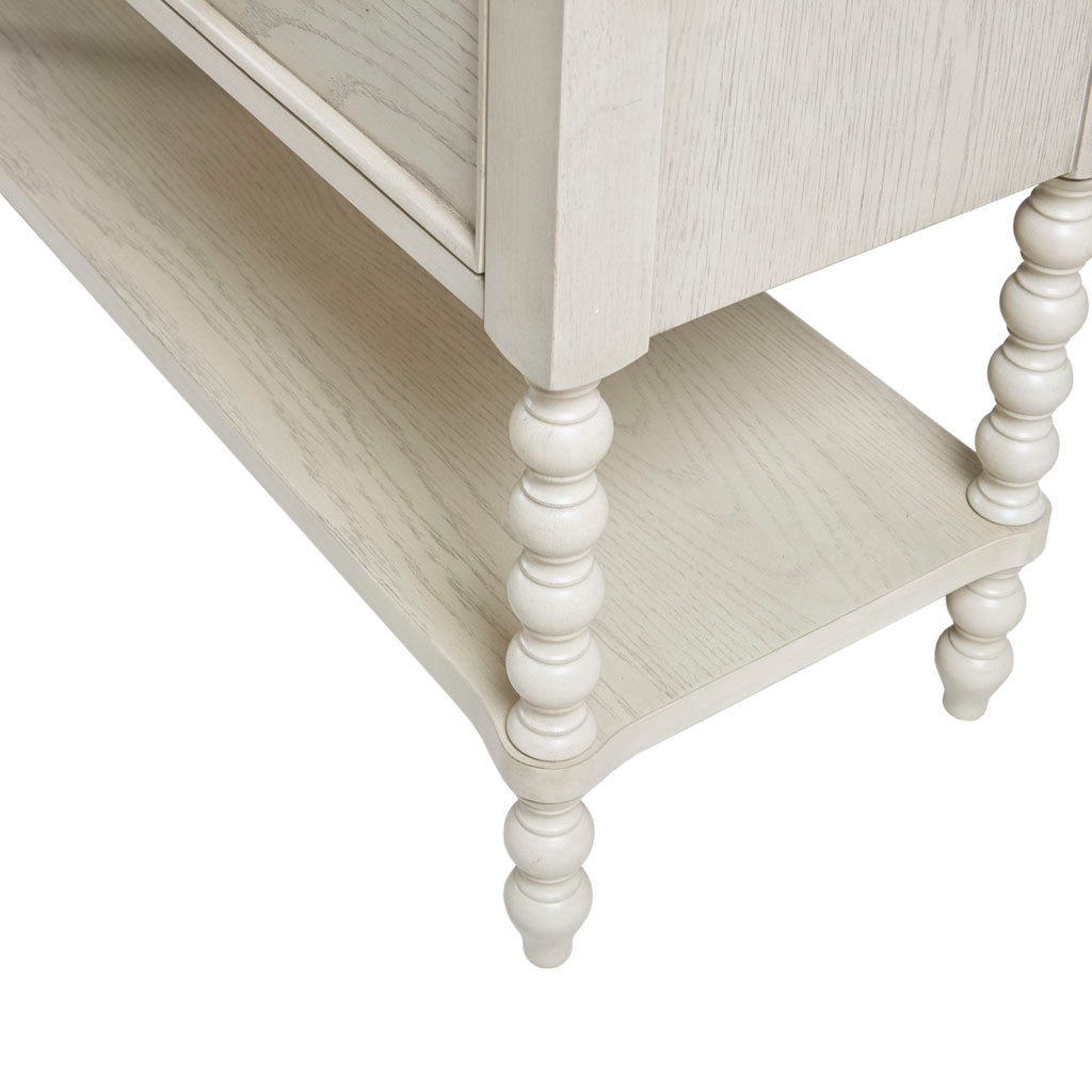 2-Drawer Accent Chest with Turned Legs and Bottom Shelf