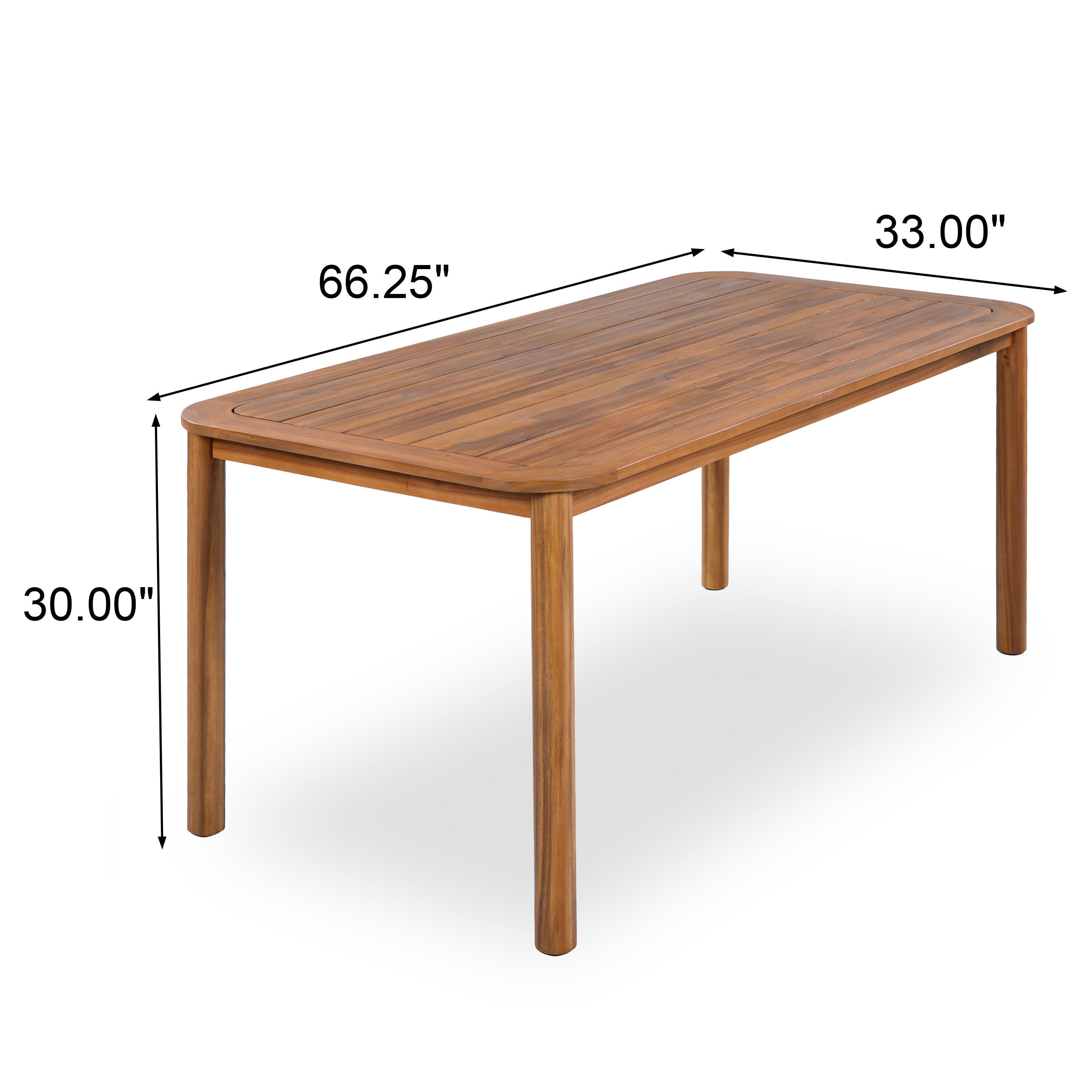 Modern 6-Person Acacia Wood Dining Table