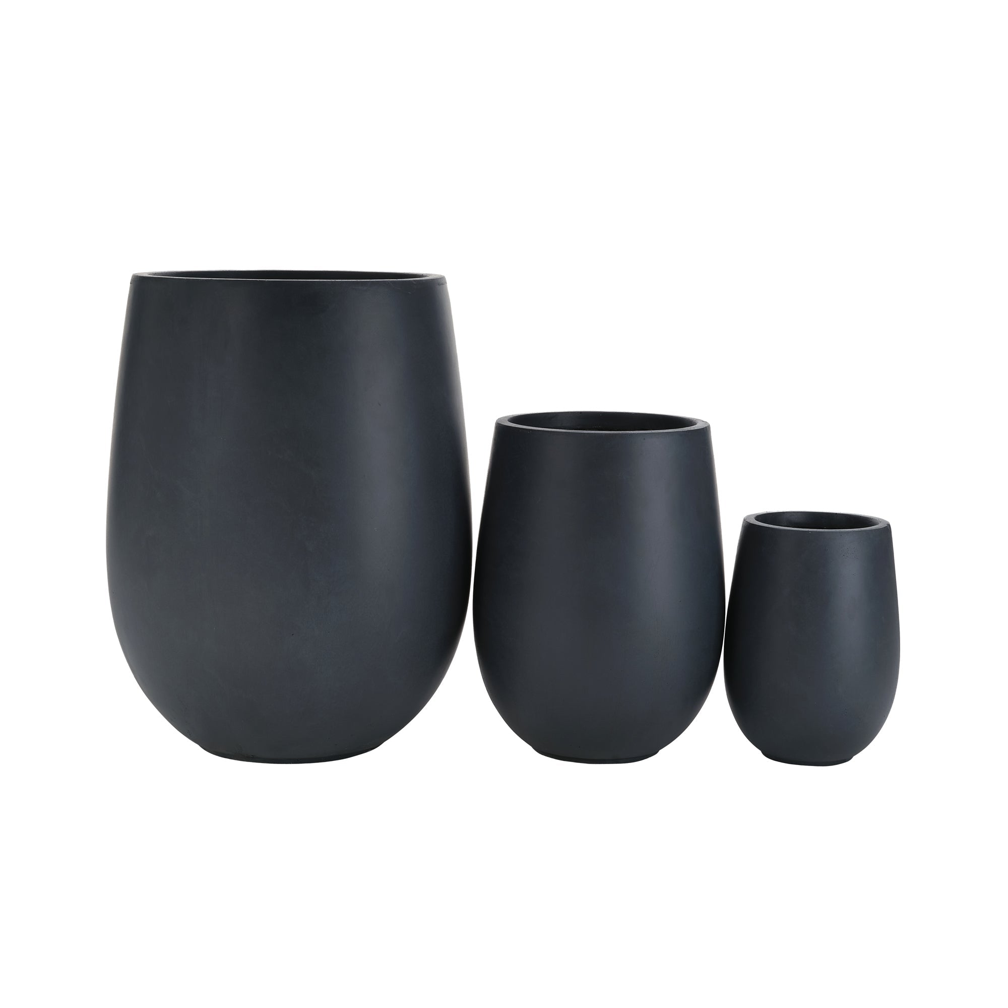 Egg Shaped Lightweight Outdoor Planter, Set of 3