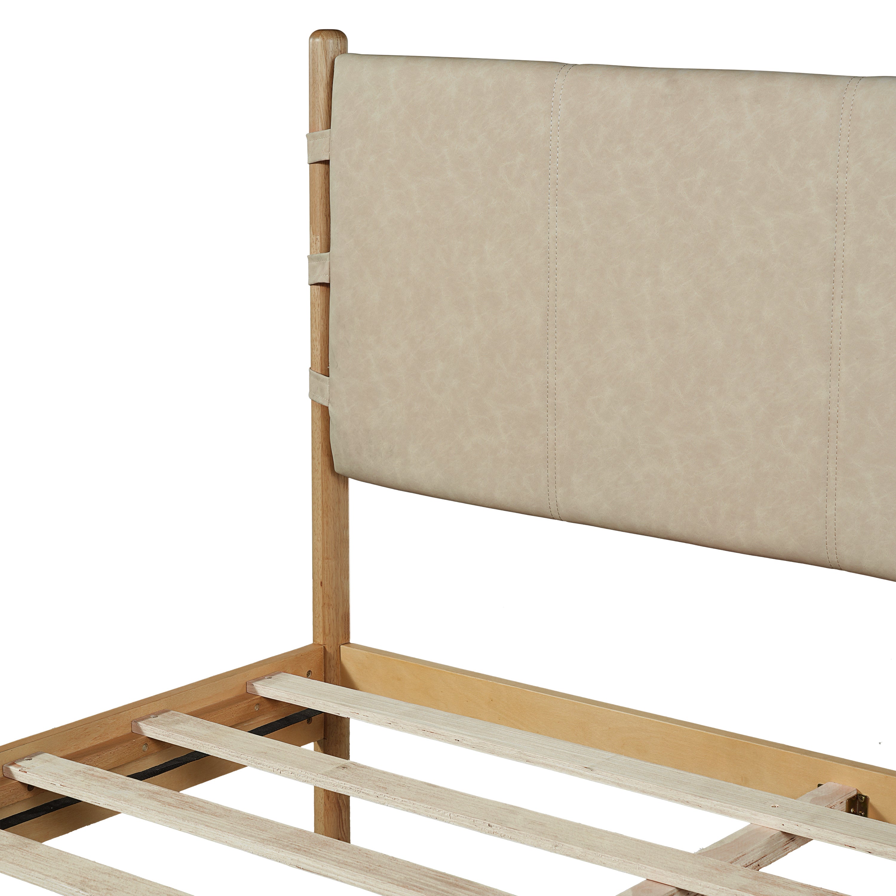 Premium Rubber Wood Platform Bed Frame with Headboard