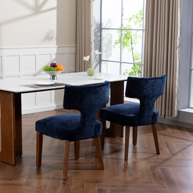 Upholstered T-Back Dining Chairs, Set of 2