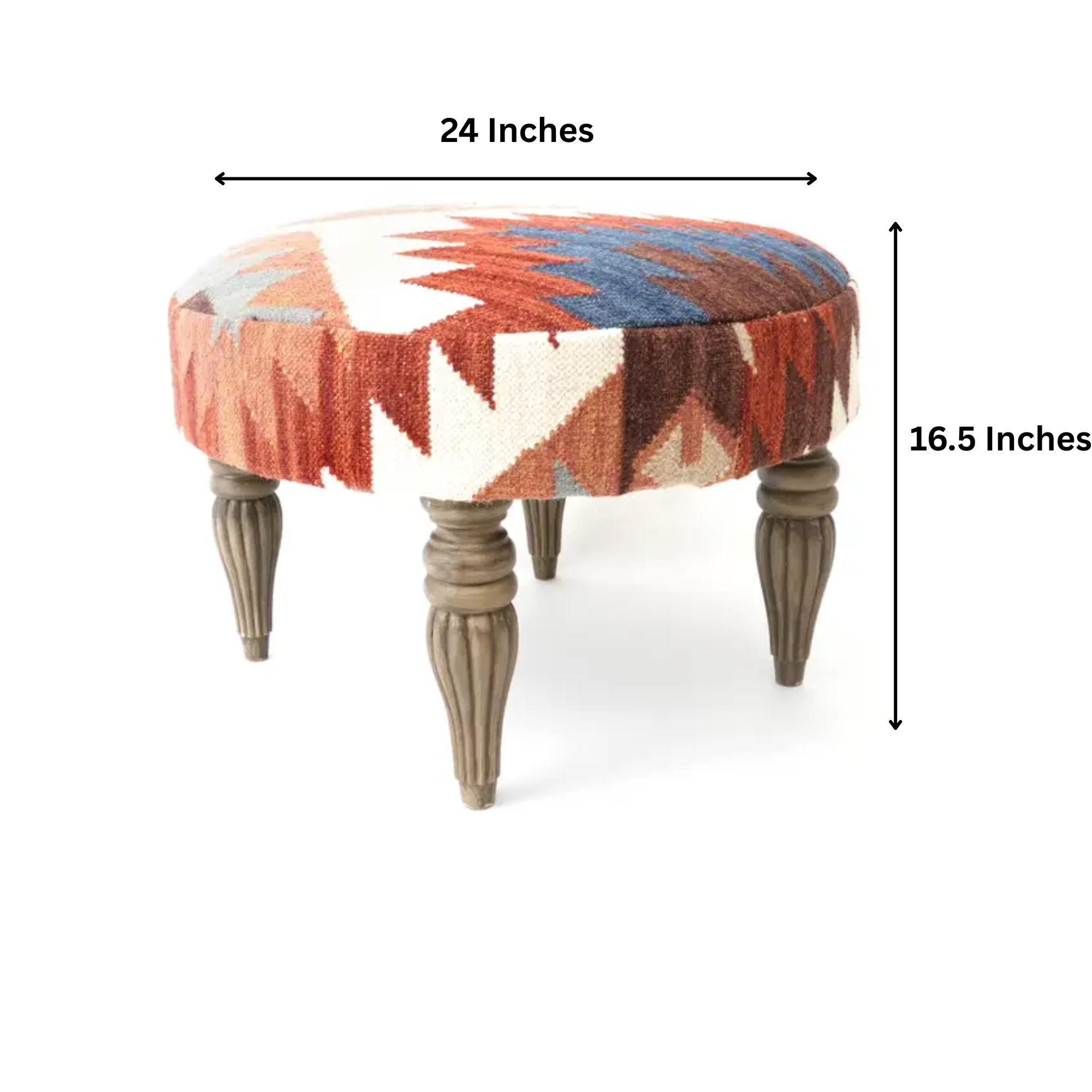 Tribal Kilim Pattern Footstool