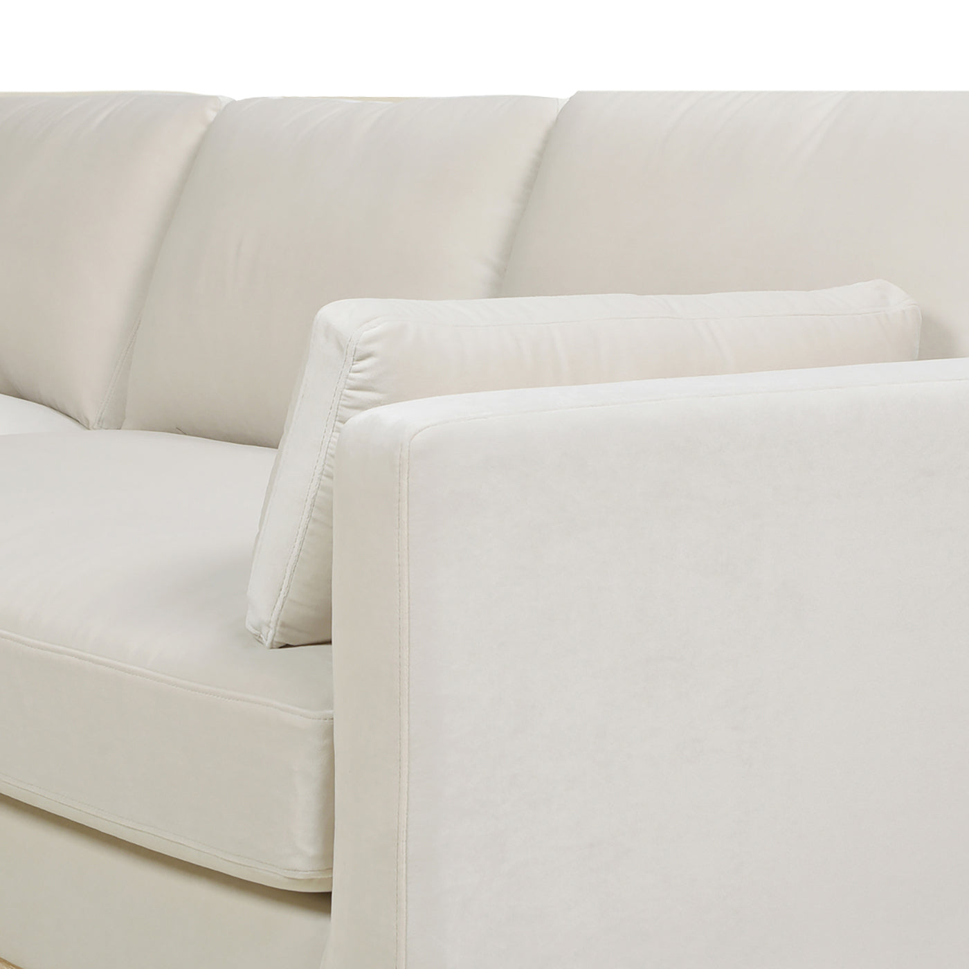 Knox 89' Velvet Modern Farmhouse Reversible Chaise Sectional Sofa