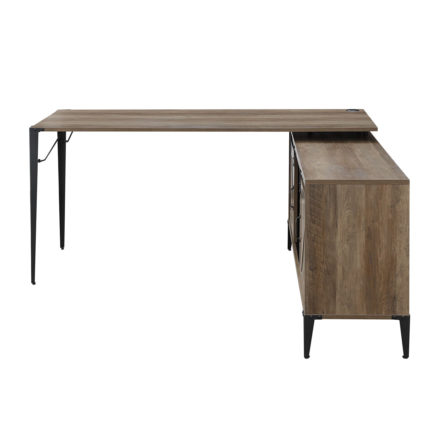 L-Shape Writing Desk with Cabinet