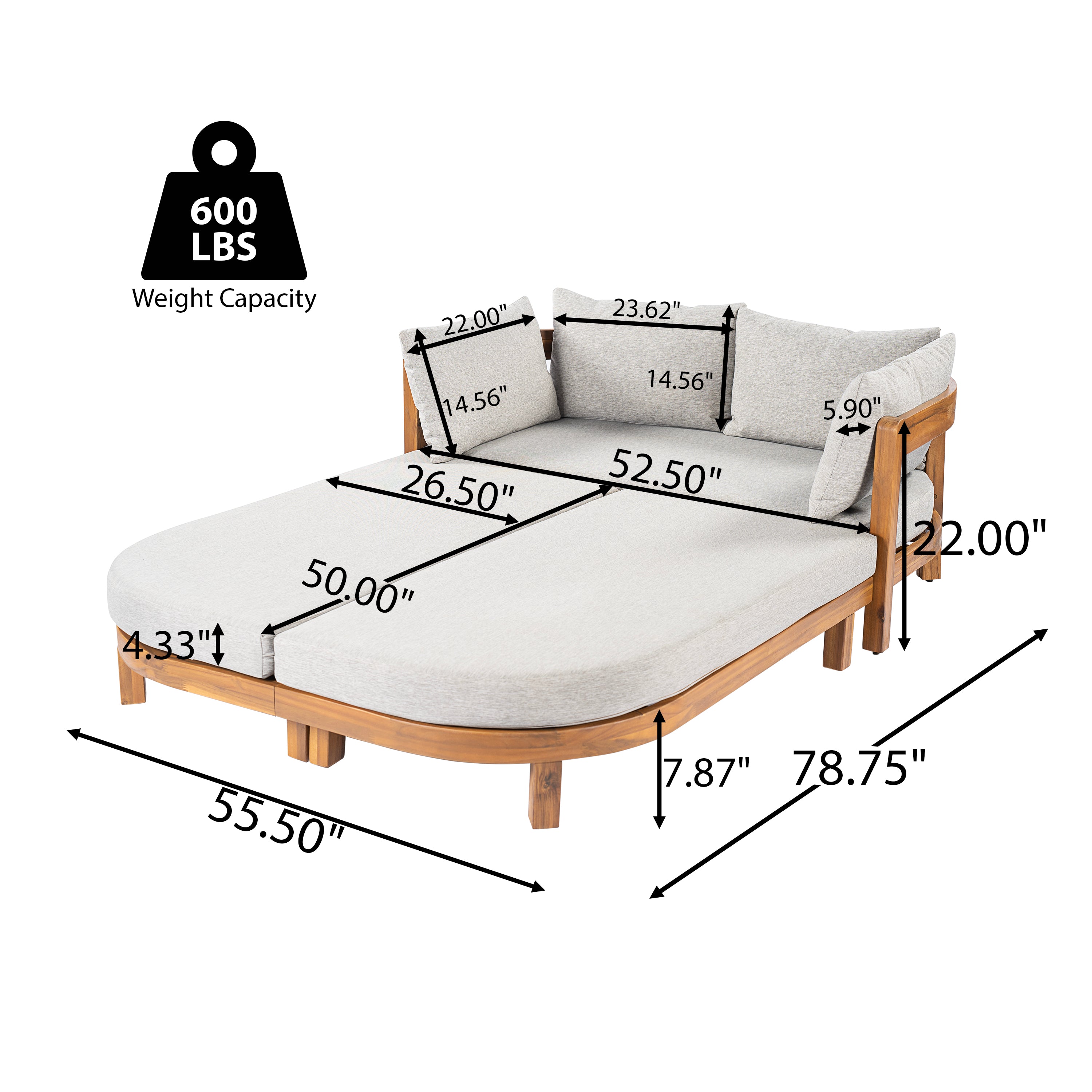 Donovan Outdoor Wood Daybed
