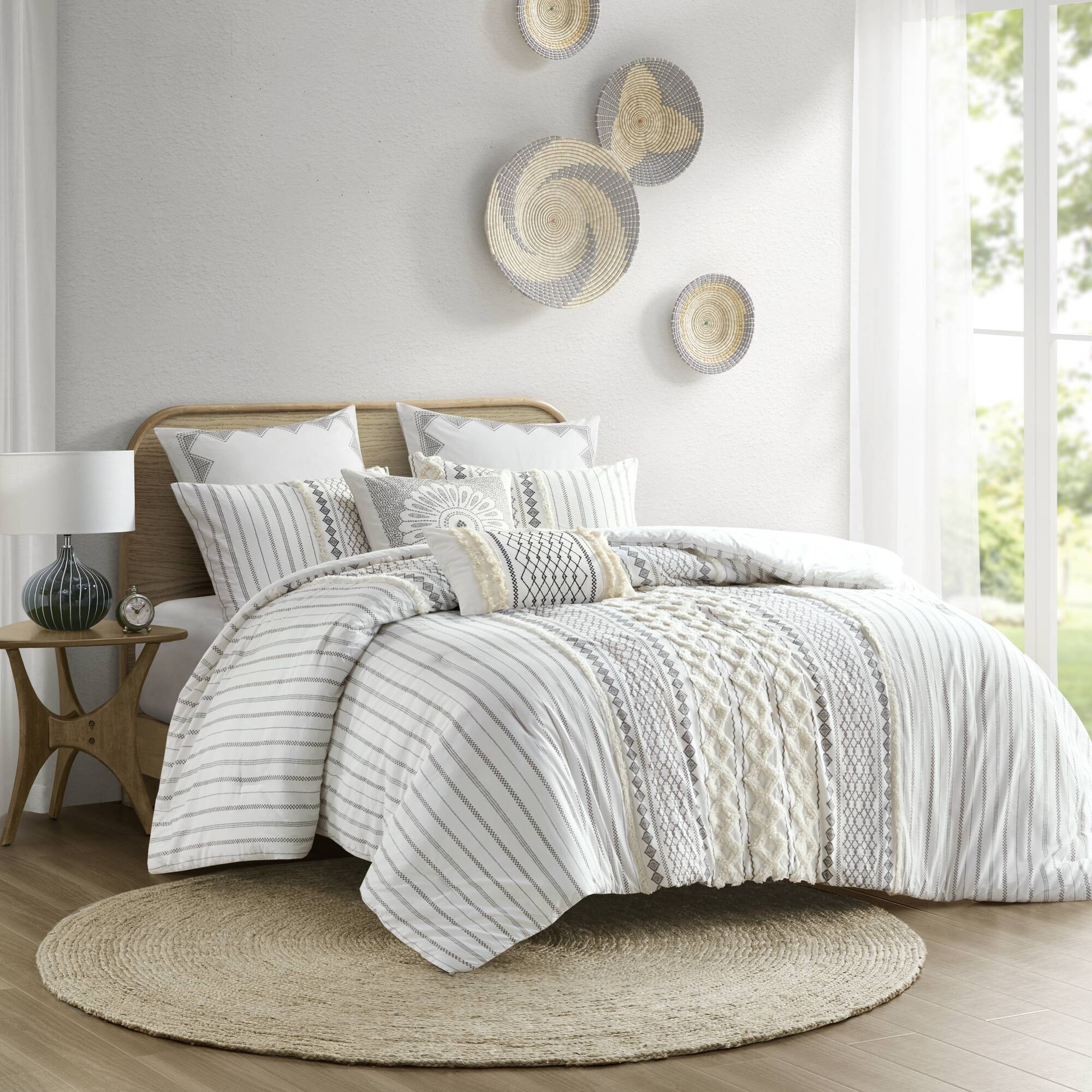Imani Cotton Printed Comforter Set with Chenille