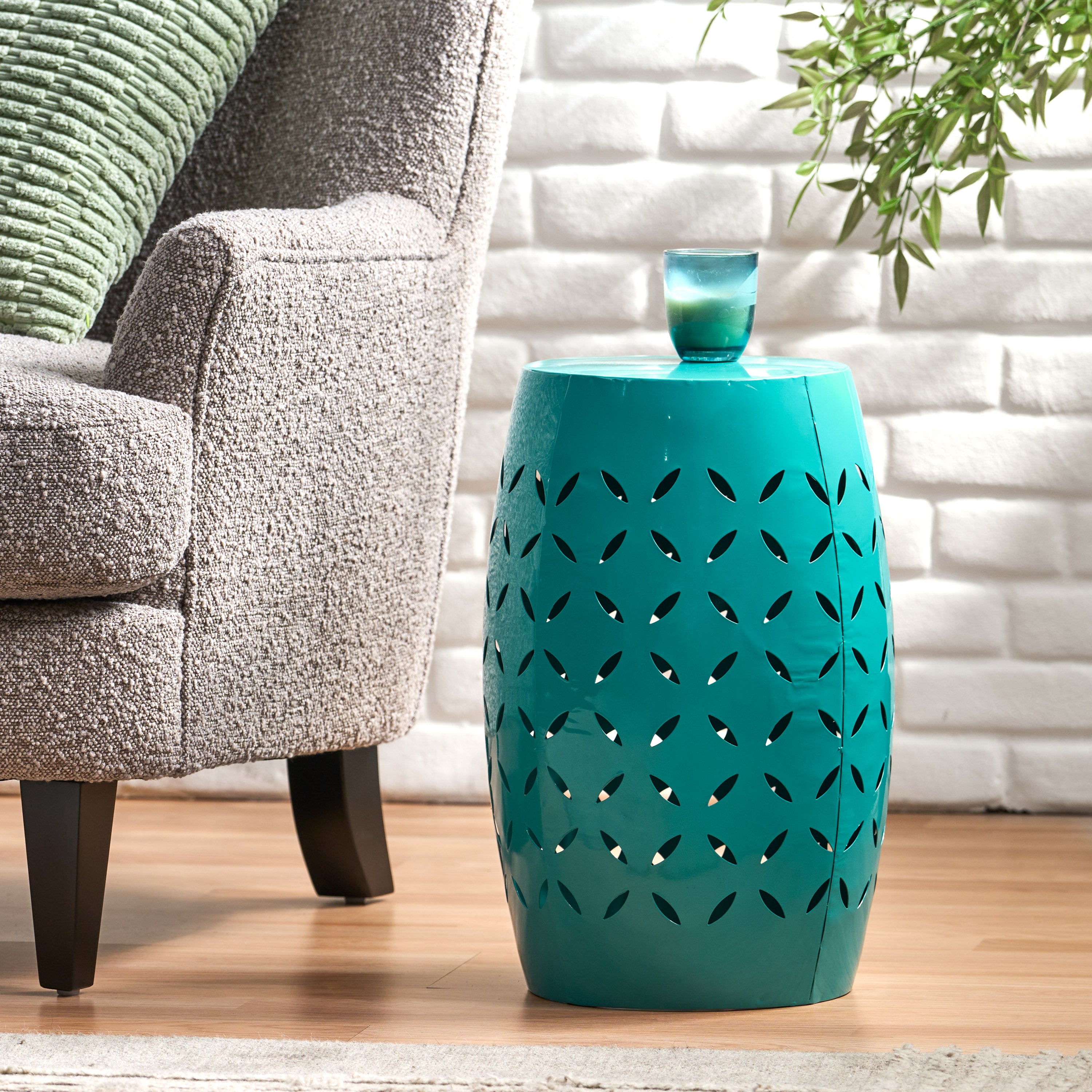 Lilac Outdoor Metal Cutout Accent Table